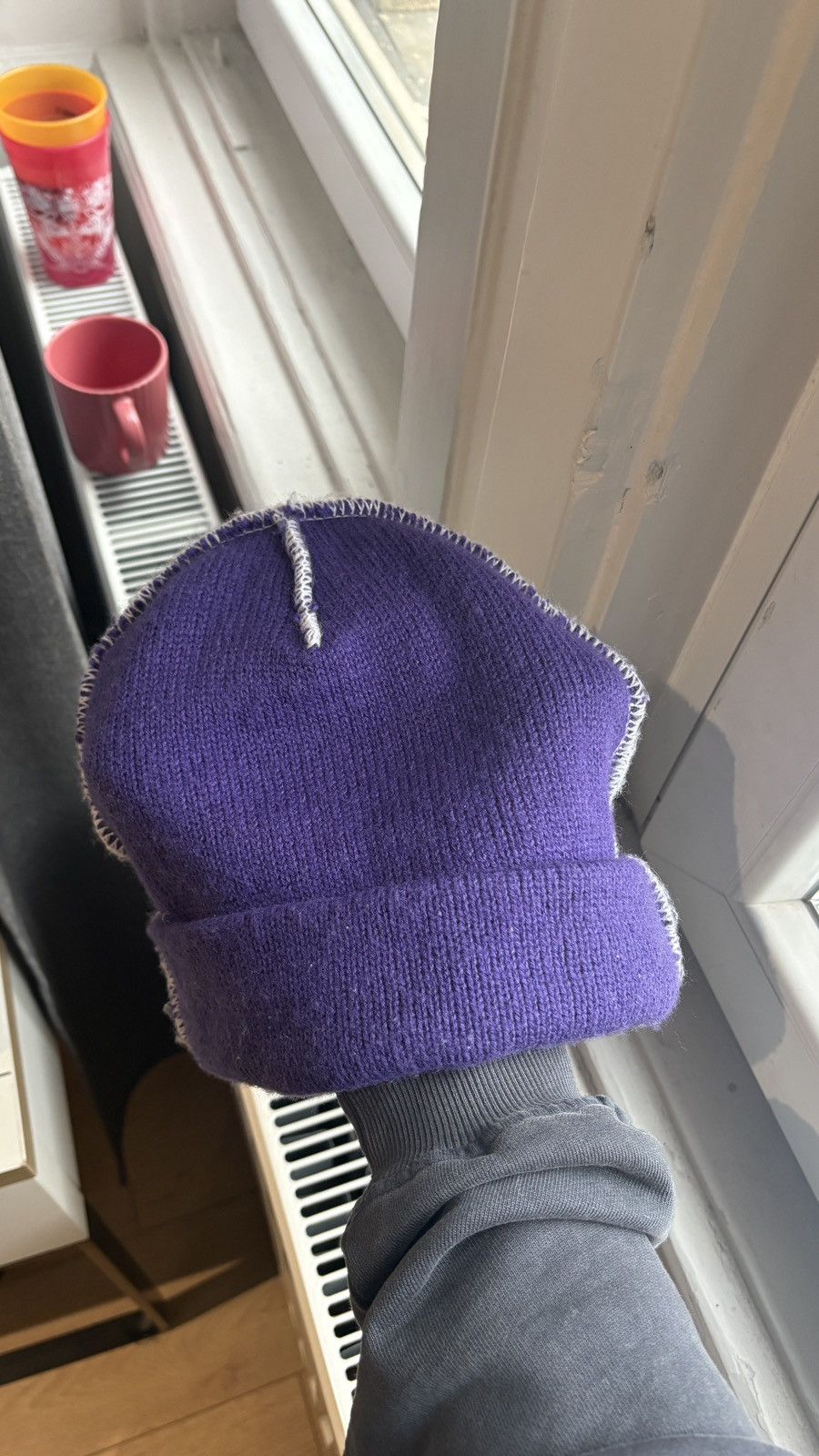 Supreme Supreme Contrast Stitch Beanie ‘Purple’ Fall/Winter 2022 Size ONE SIZE - 5 Thumbnail