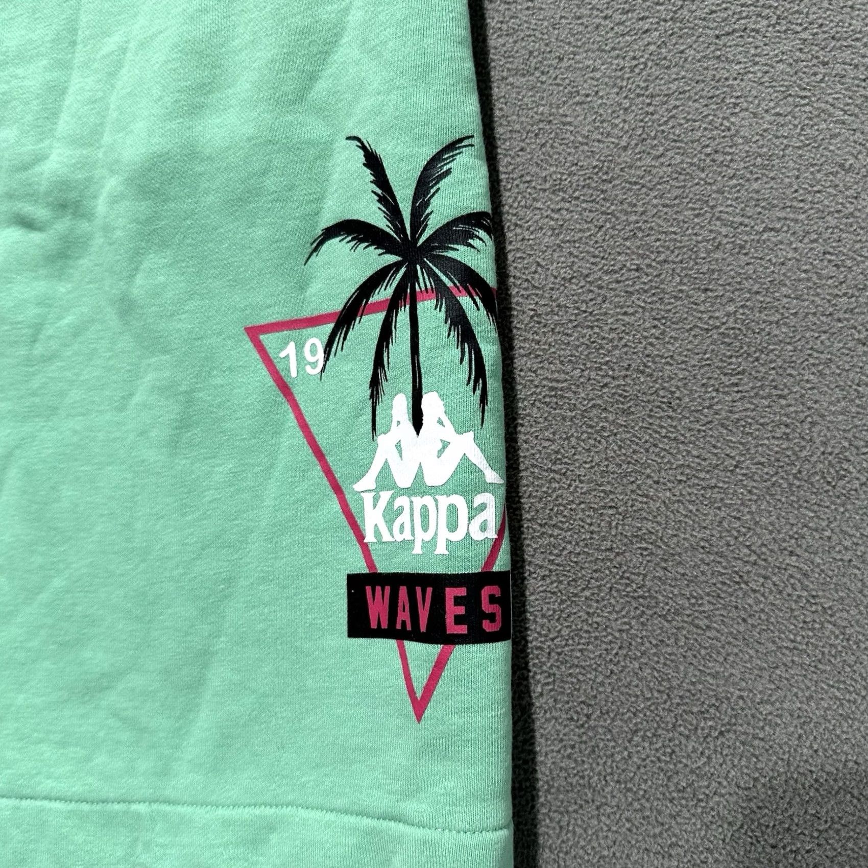 Kappa Kappa Authentic Falmouth Shorts Mens Small Light Green French Terry Sweatshorts Size US 29 - 3 Thumbnail