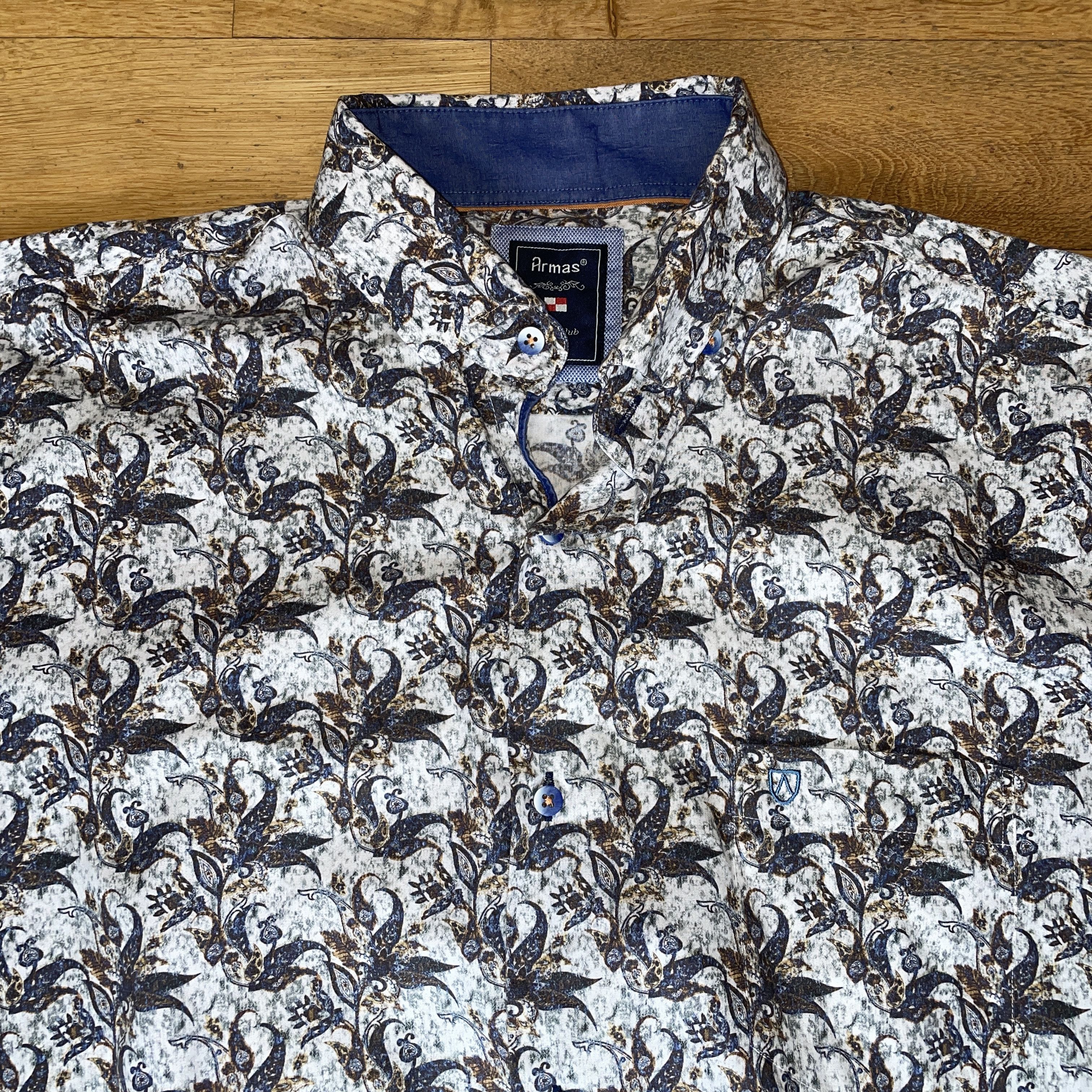 Armani Prive Armas Men's Fashionable Shirt Elegant Flowers Size L Size US L / EU 52-54 / 3 - 3 Thumbnail