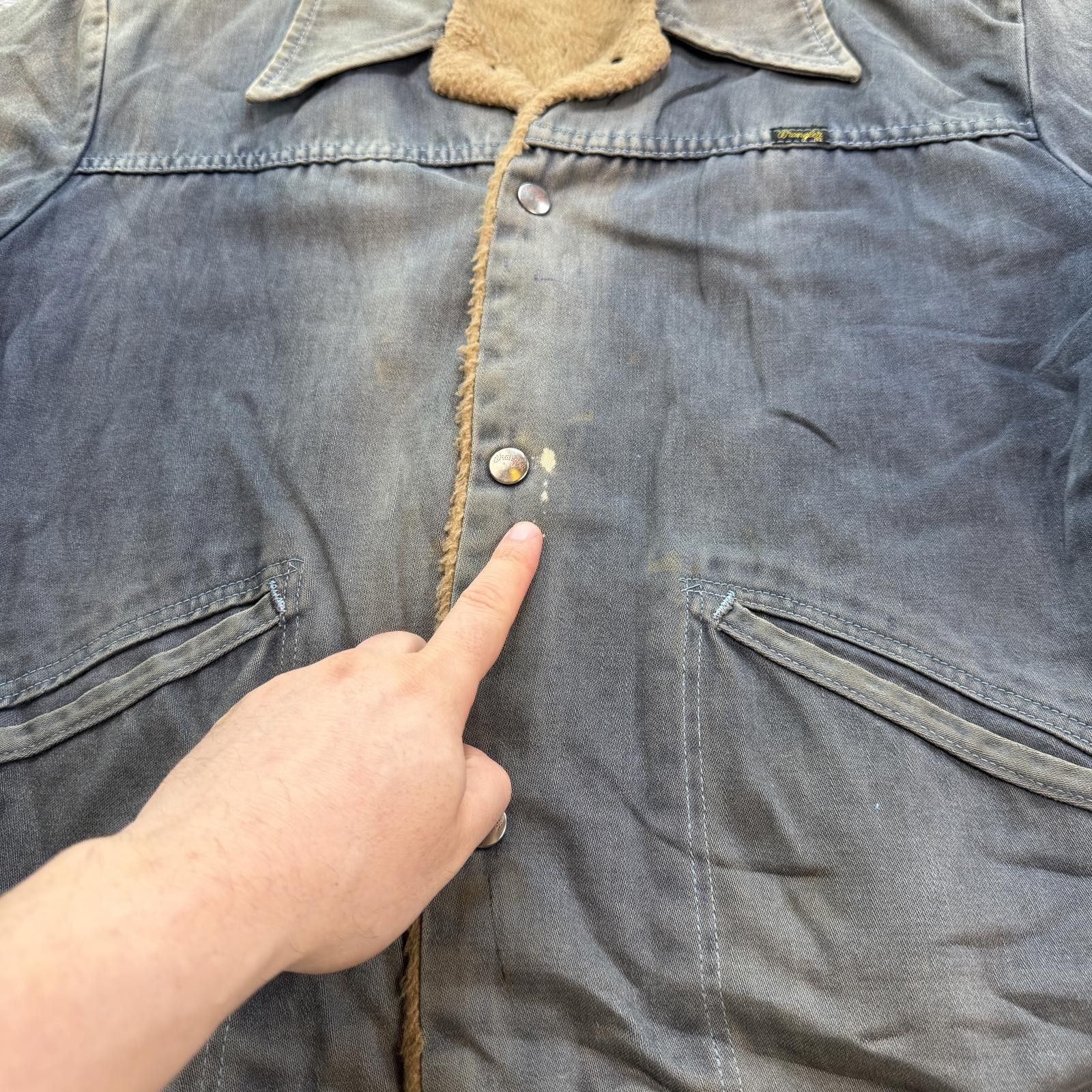 Wrangler Vintage 70s Wrangler Denim Jacket Sherpa Lined Canvas Faded Size US M / EU 48-50 / 2 - 7 Thumbnail