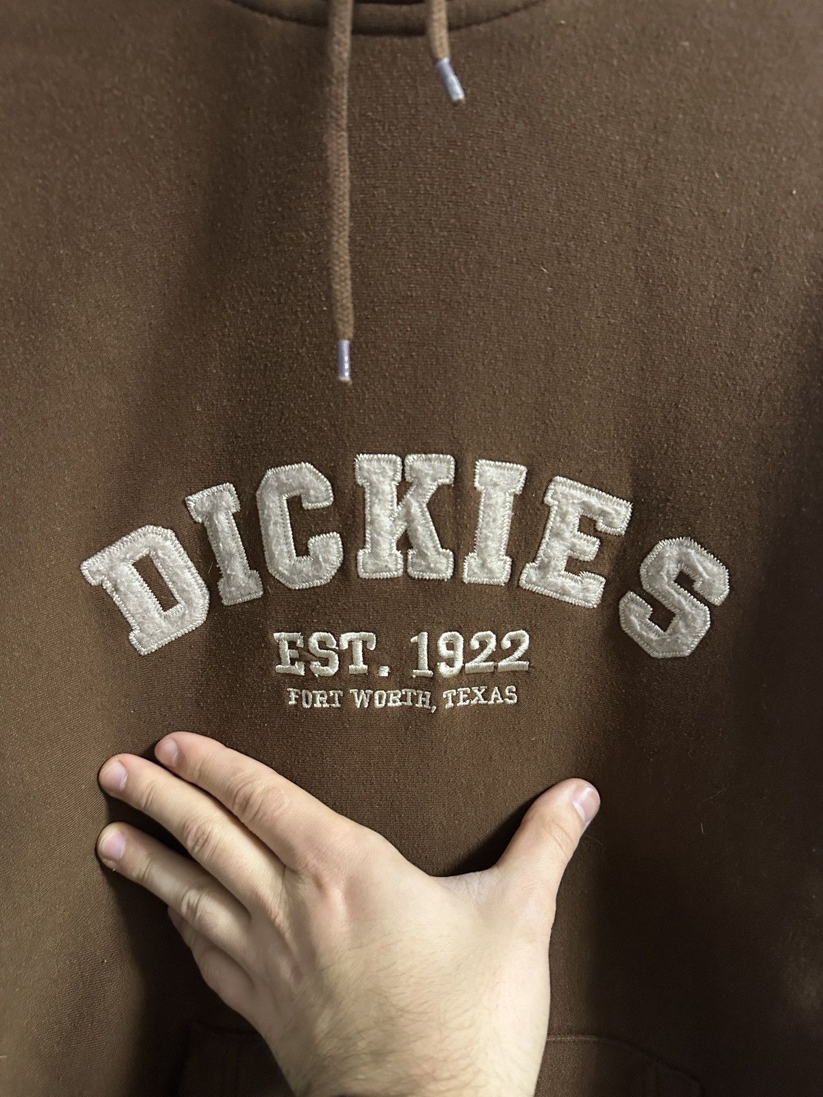 Dickies Rare Vintage Hoodie Dickies Fort Worth, Texas Brown Size XL Size US XL / EU 56 / 4 - 2 Thumbnail
