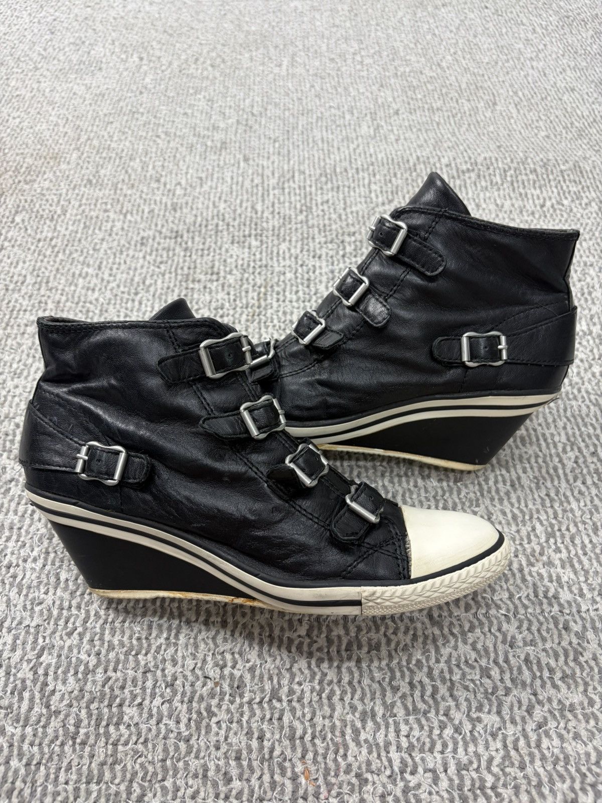 ASH Ash Wedge Genial Buckled Leather Size 39 Size US 9 / IT 39 - 6 Thumbnail