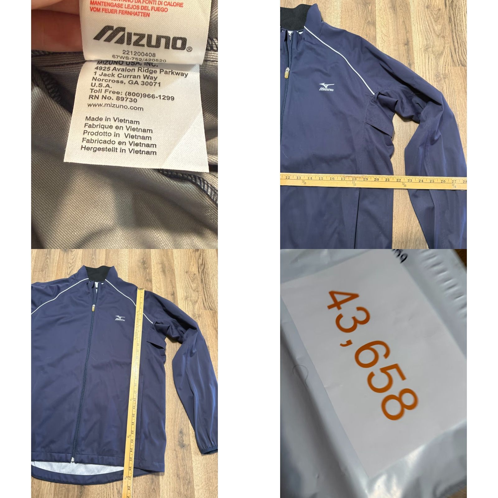 Mizuno Mizuno Jacket Mens Size Medium Blue Athletic Full Zip Long Sleeve Outdoor Windbreaker, Regular Fit, Solid, Polyester, Full Zip, Outdoor Activewear Size US M / EU 48-50 / 2 - 8 Thumbnail
