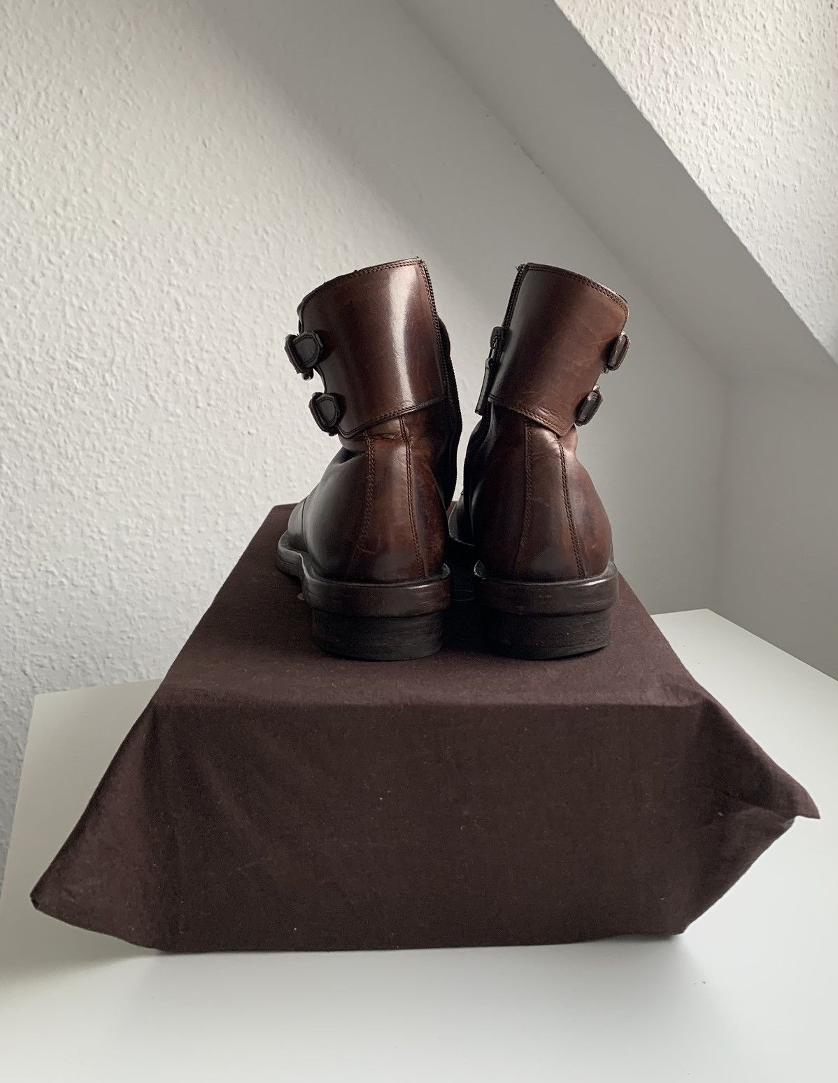 Gucci Gucci Leather Officer Buckle Boots Brown 325854 Size US 7.5 / EU 40-41 - 5 Thumbnail