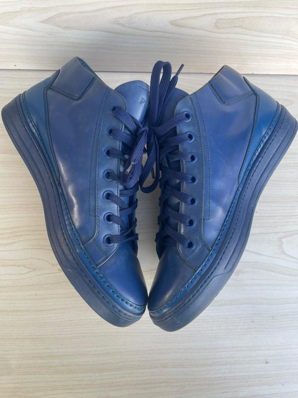 Prada Prada Midnight Blue Hi-Top Trainers Size US 9 / EU 42 - 8 Thumbnail