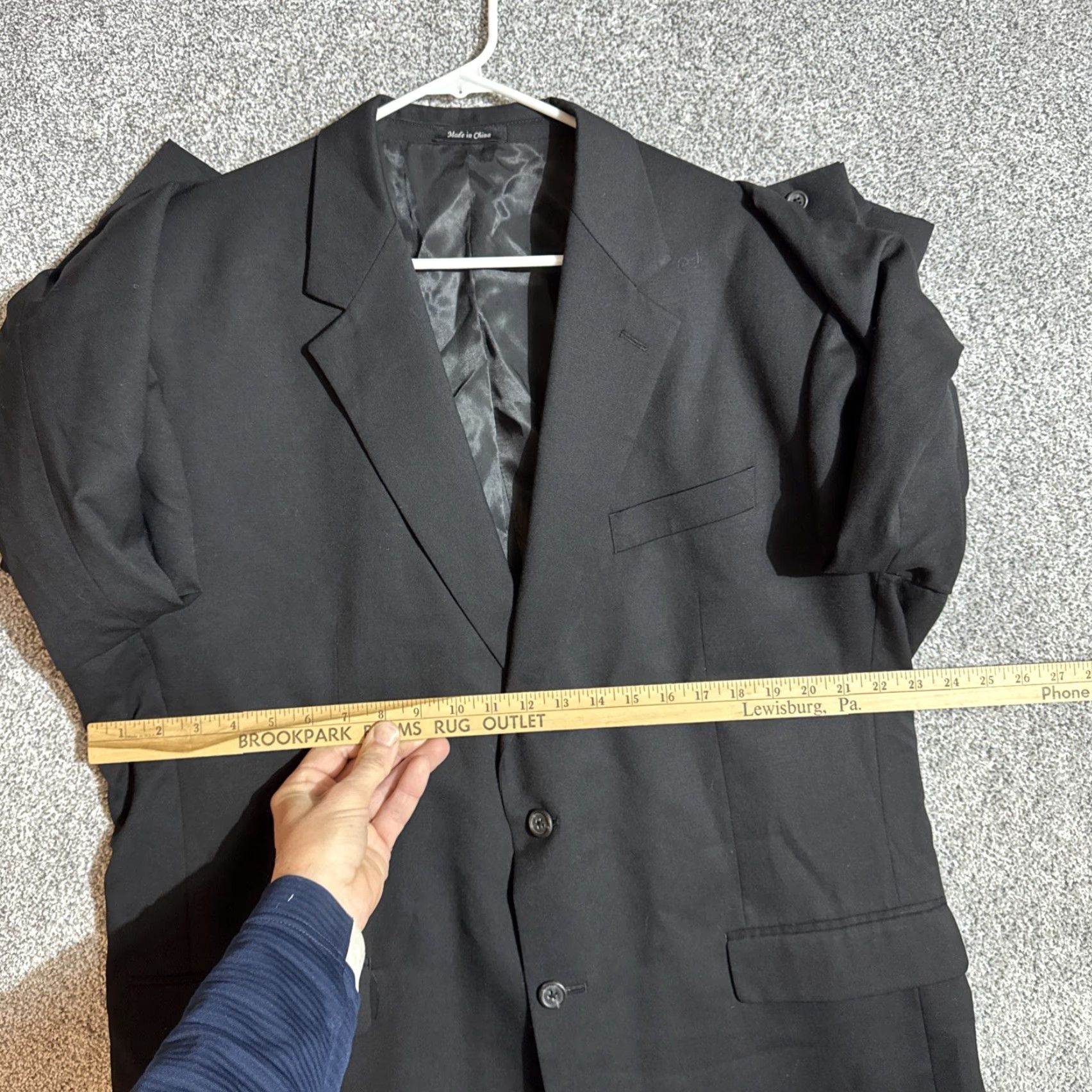 Chaps Chaps Blazer Mens 48L Wool Dark Academia Office Solid Notch Lapel Two-Button Single-Breasted Long JACKET Size 48R - 3 Thumbnail