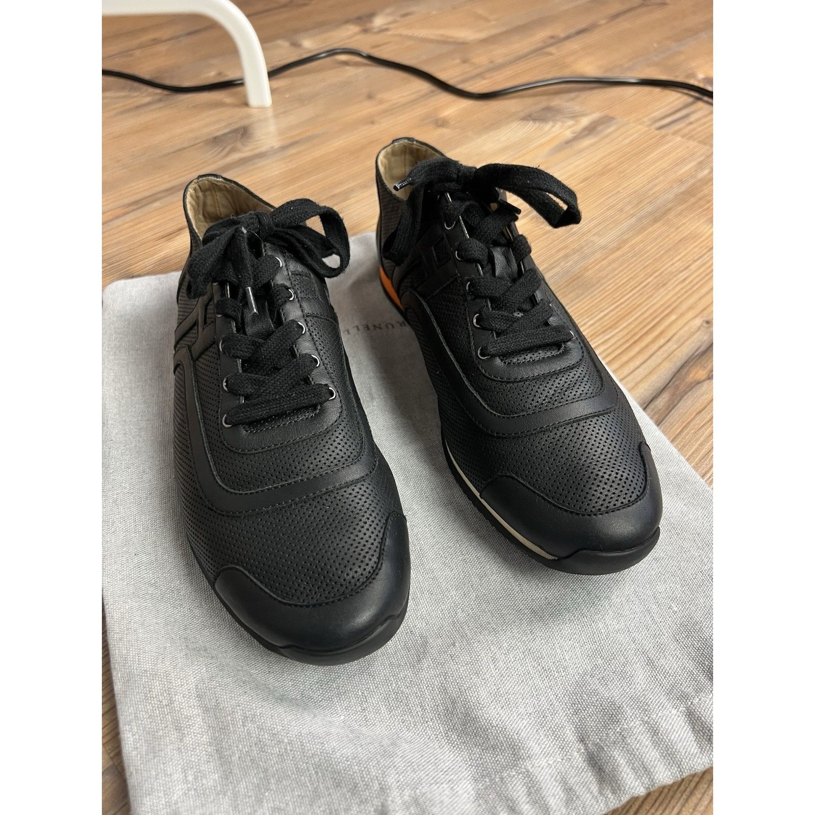 Hermes Hermès Kool Authentic Black Perforated Leather Sneakers Size Size US 9 / EU 42 - 4 Thumbnail