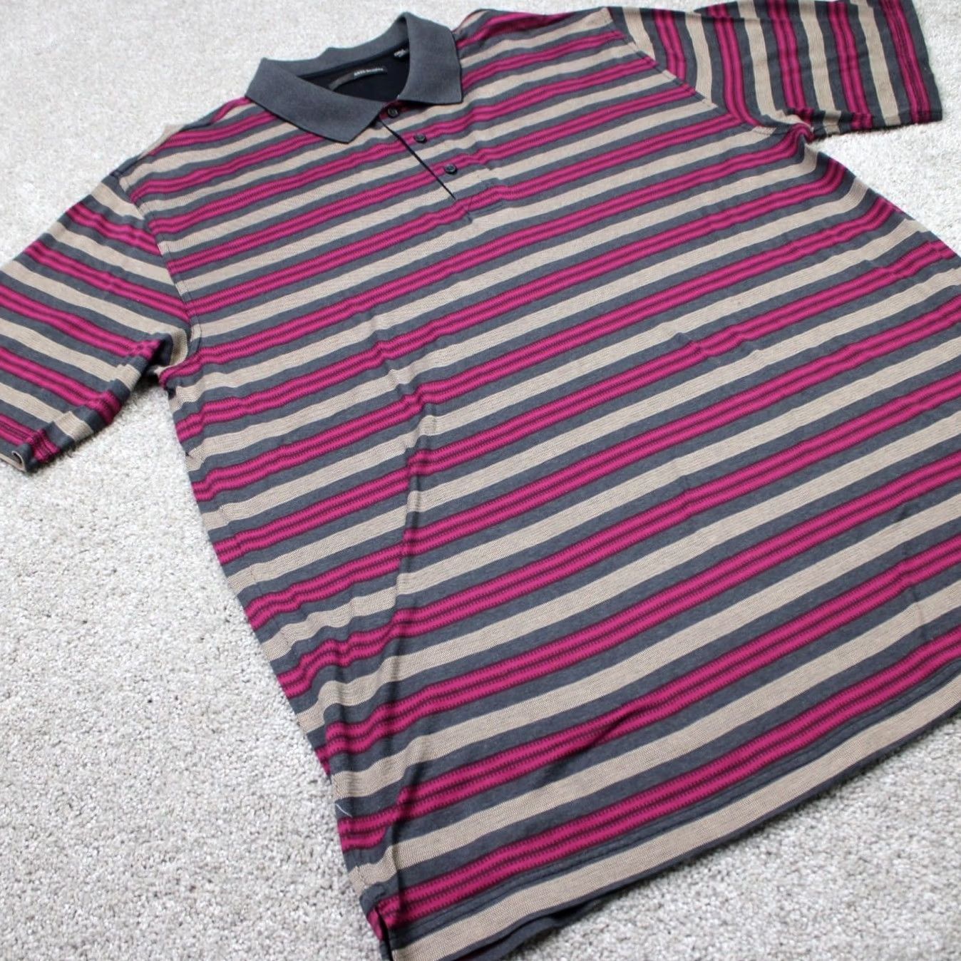 Vintage Greg Norman Polo Shirt Mens 2XL Purple Striped Sports Polo S/S Classic Golf Shirt Mens Size US XXL / EU 58 / 5 - 5 Thumbnail