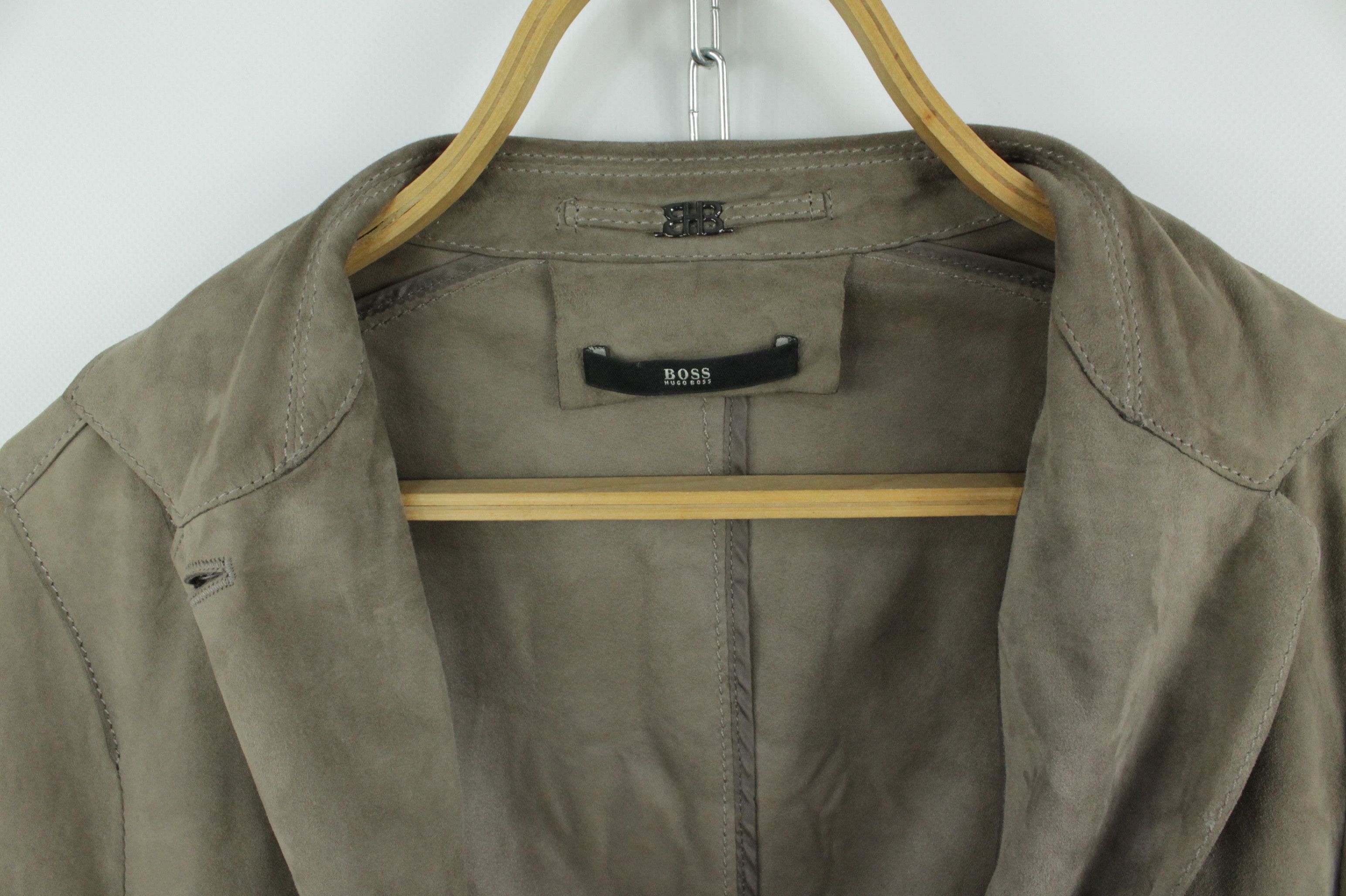 Genuine Leather × Hugo Boss Hugo Boss Gray Suede Leather Women's Jacket Size L / US 10 / IT 46 - 4 Thumbnail