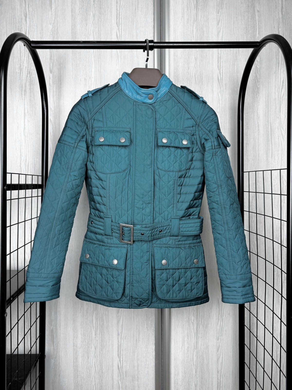 Barbour Barbour International Black Streak Quilted Leather Trim Jckt Size S / US 4 / IT 40 - 1 Thumbnail