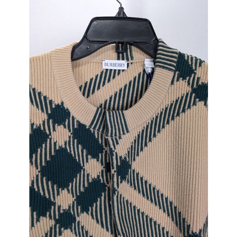Burberry o1rshd1 Checked Cardigan in Beige/Green Size US XL / EU 56 / 4 - 3 Thumbnail