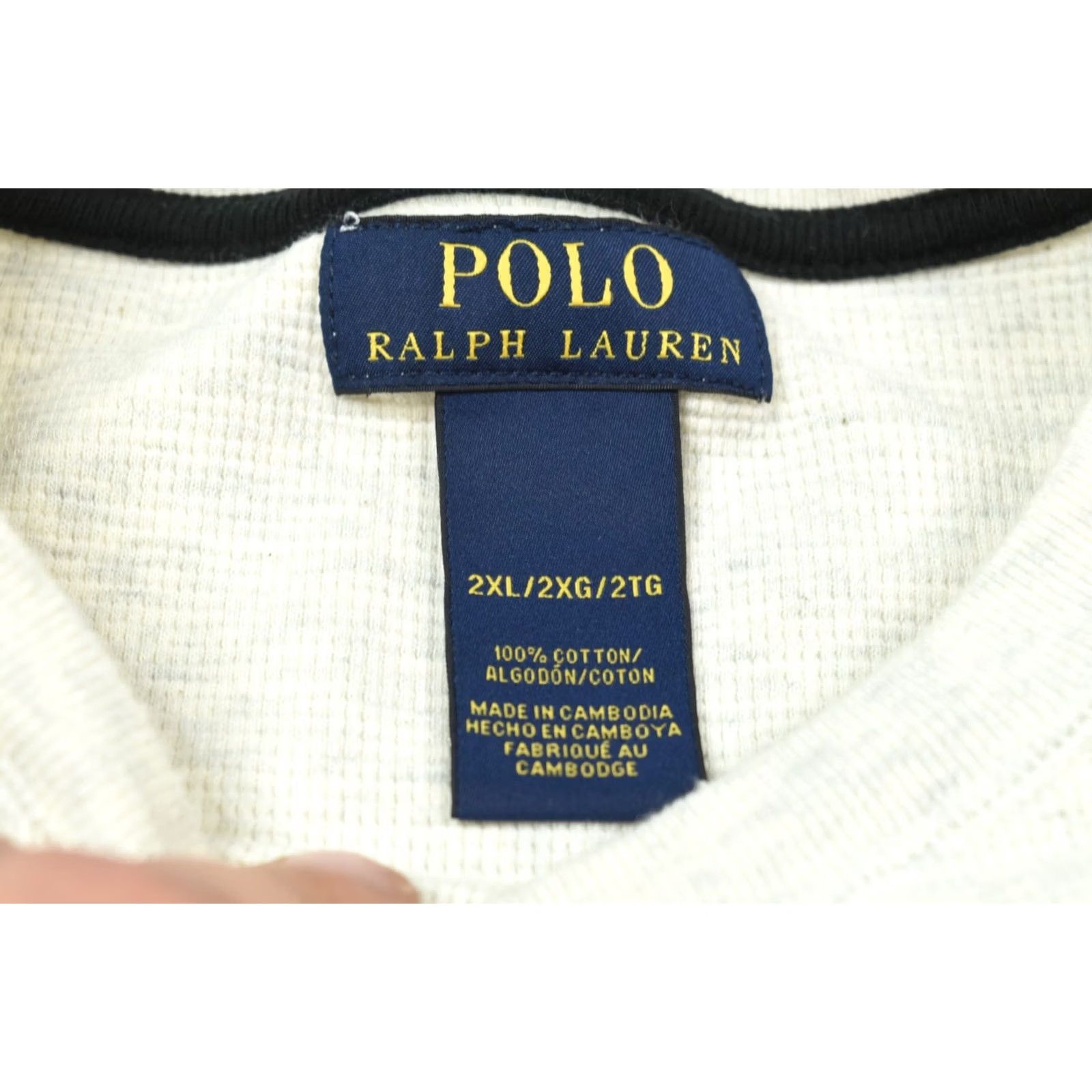 Polo Ralph Lauren Polo Ralph Lauren Waffle-Knit Thermal Shirt Mens 2XL Gray Long Sleeve Slim Fit Crew Neck T-Shirt Winter Fall Spring Size US XXL / EU 58 / 5 - 6 Thumbnail