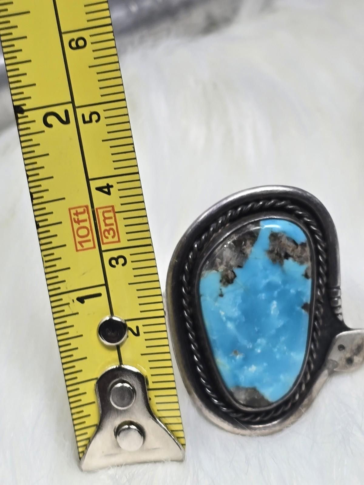 Other Sterling Silver Turquoise Snake Ring Size 11.25 Navajo Size ONE SIZE - 6 Thumbnail