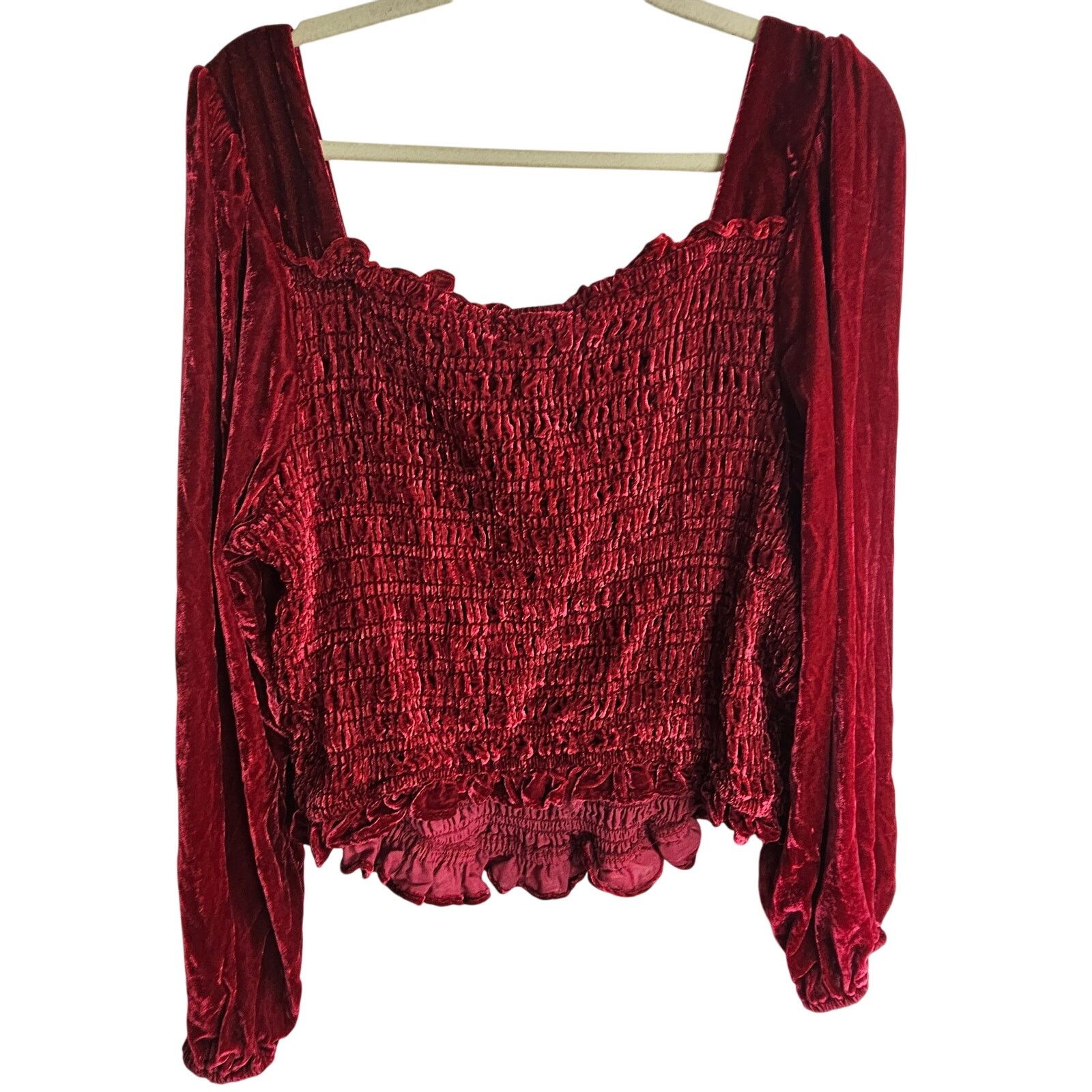 Torrid Torrid Womens Velvet Smocked Crop Top Plus Size 3X Stretch Size 3XL / US 20-22 - 10 Thumbnail