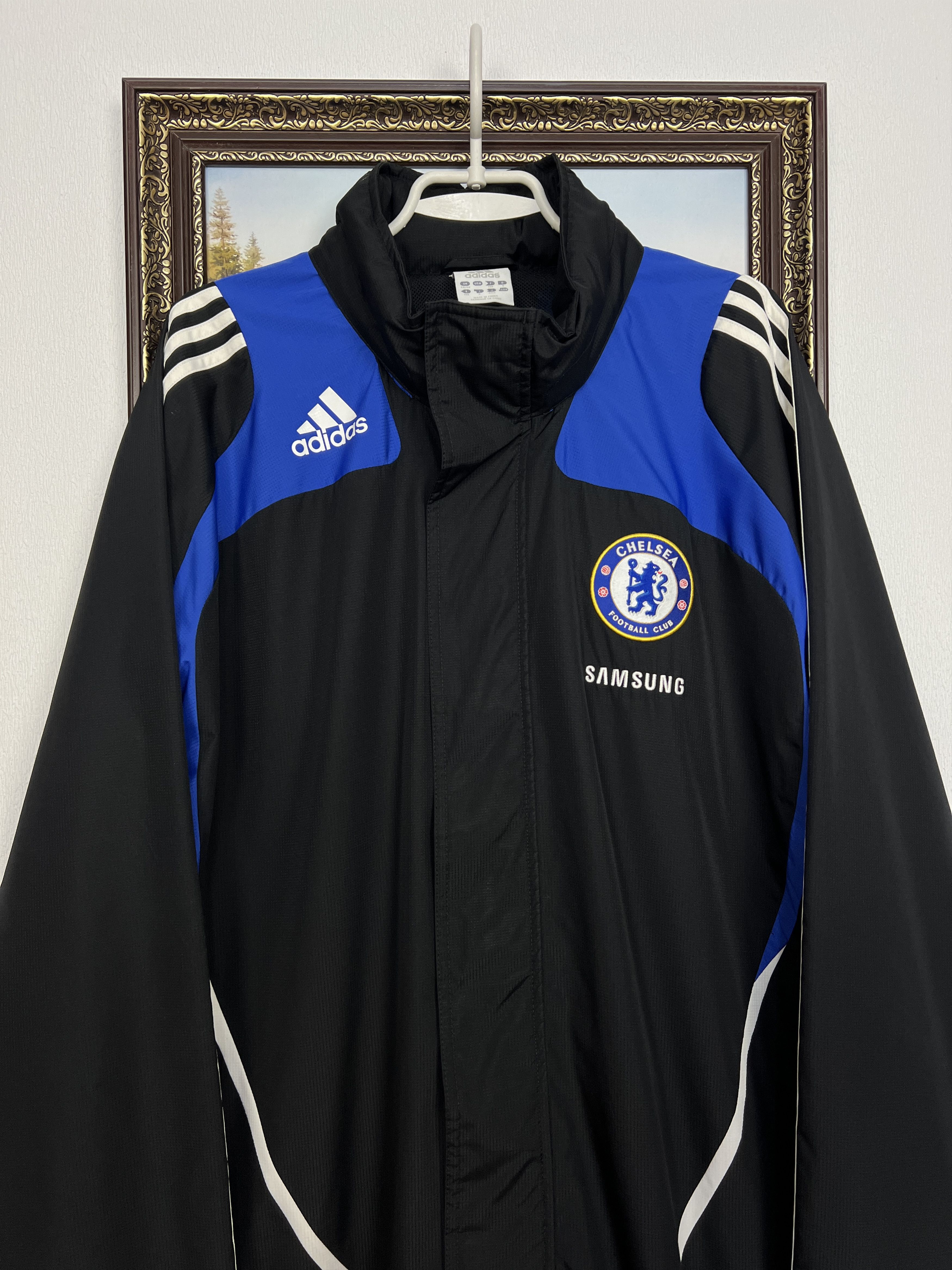 Adidas Vintage Chelsea Football Jacket Soccer Track Top Rain Hooded Size US XXL / EU 58 / 5 - 2 Thumbnail