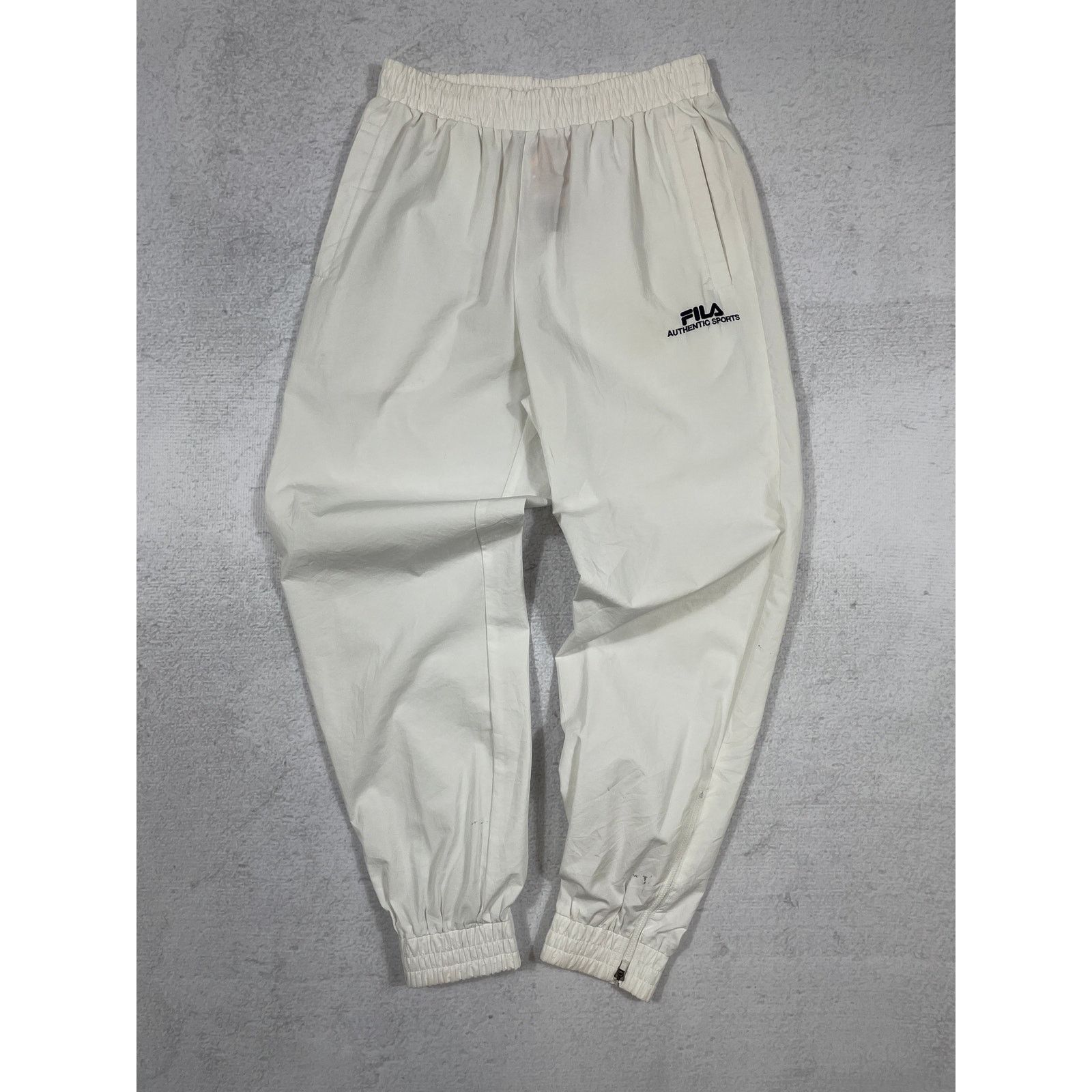 Fila Vintage Fila White Cuffed Track Pants - Women's Medium Size 28" / US 6 / IT 42 - 1 Thumbnail