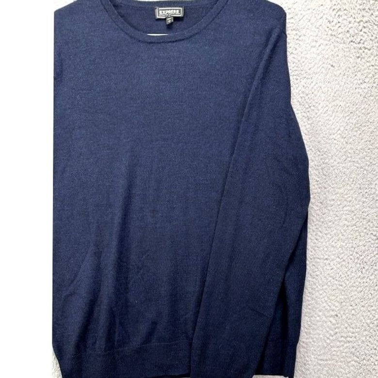 Express Express Merino Wool Sweater Mens Large Blue Crewneck Pullover Long Sleeve Casual Size US L / EU 52-54 / 3 - 3 Thumbnail