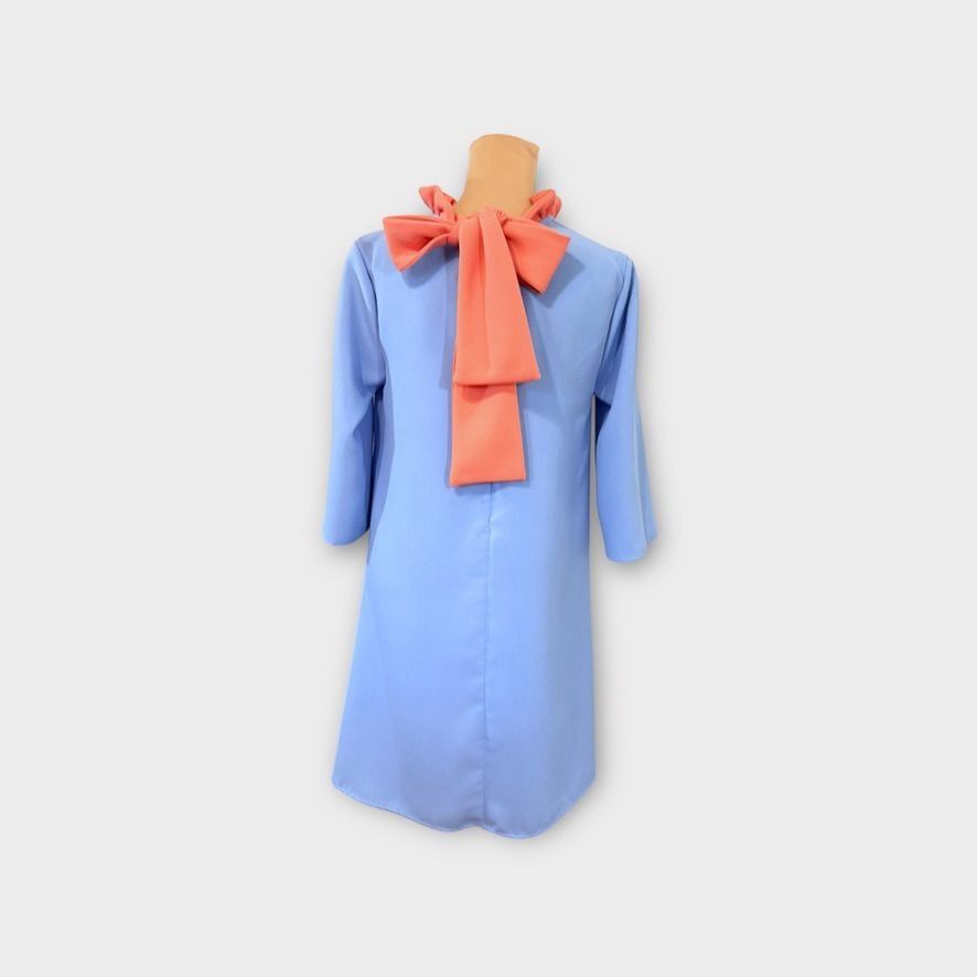 Other Tuckernuck Dress M Blue Pink Ruffle Collar Swing Bow Size M / US 6-8 / IT 42-44 - 7 Thumbnail