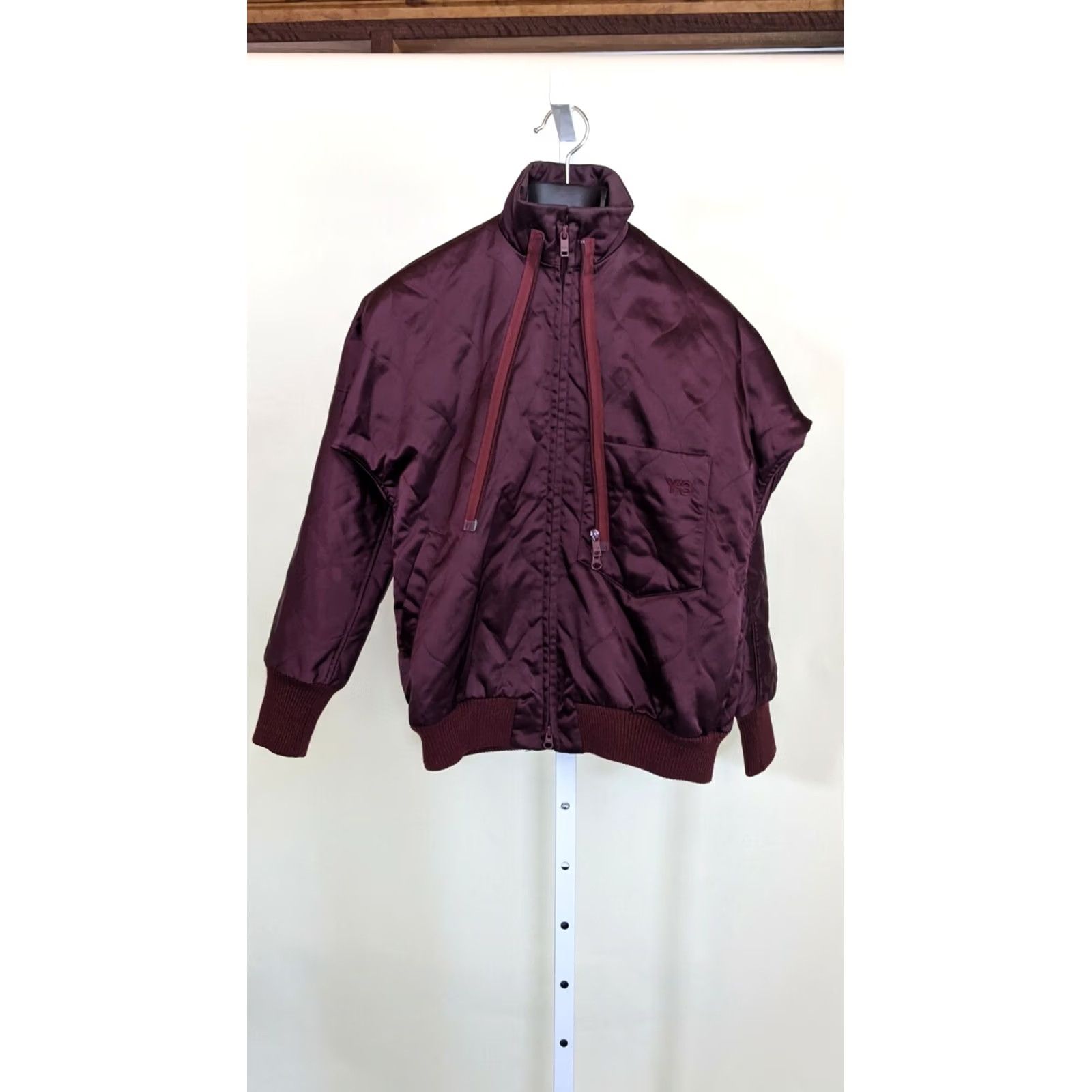 Y-3 Y-3 Yohji Yamamoto Adidas AW2012 Quilted Double Zip Bomber Jacket XS Runway Womens Jacket XS Maroon Bomber 90s Size XS / US 0-2 / IT 36-38 - 2 Thumbnail