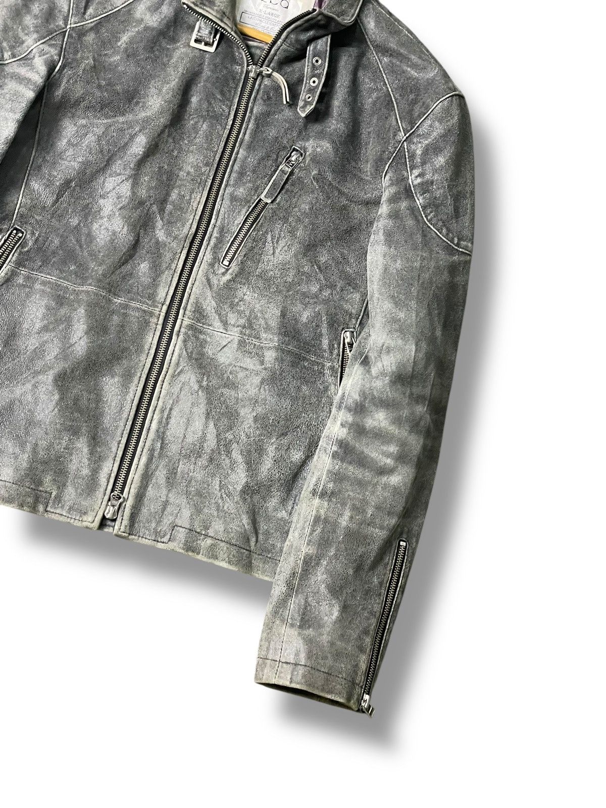Japanese Brand × Vintage Vintage IKKA Distressed Leather Jacket (99) Size US XL / EU 56 / 4 - 4 Thumbnail