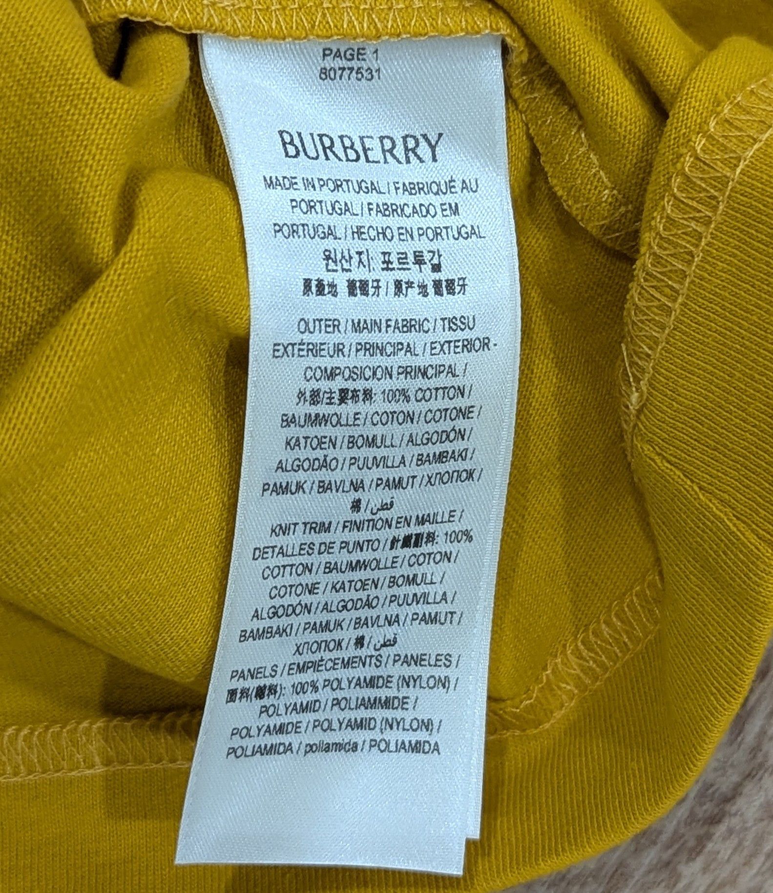 Burberry Burberry Paneled Fine Knit Cotton T-Shirt Jumper Gold Medium Size US M / EU 48-50 / 2 - 7 Thumbnail