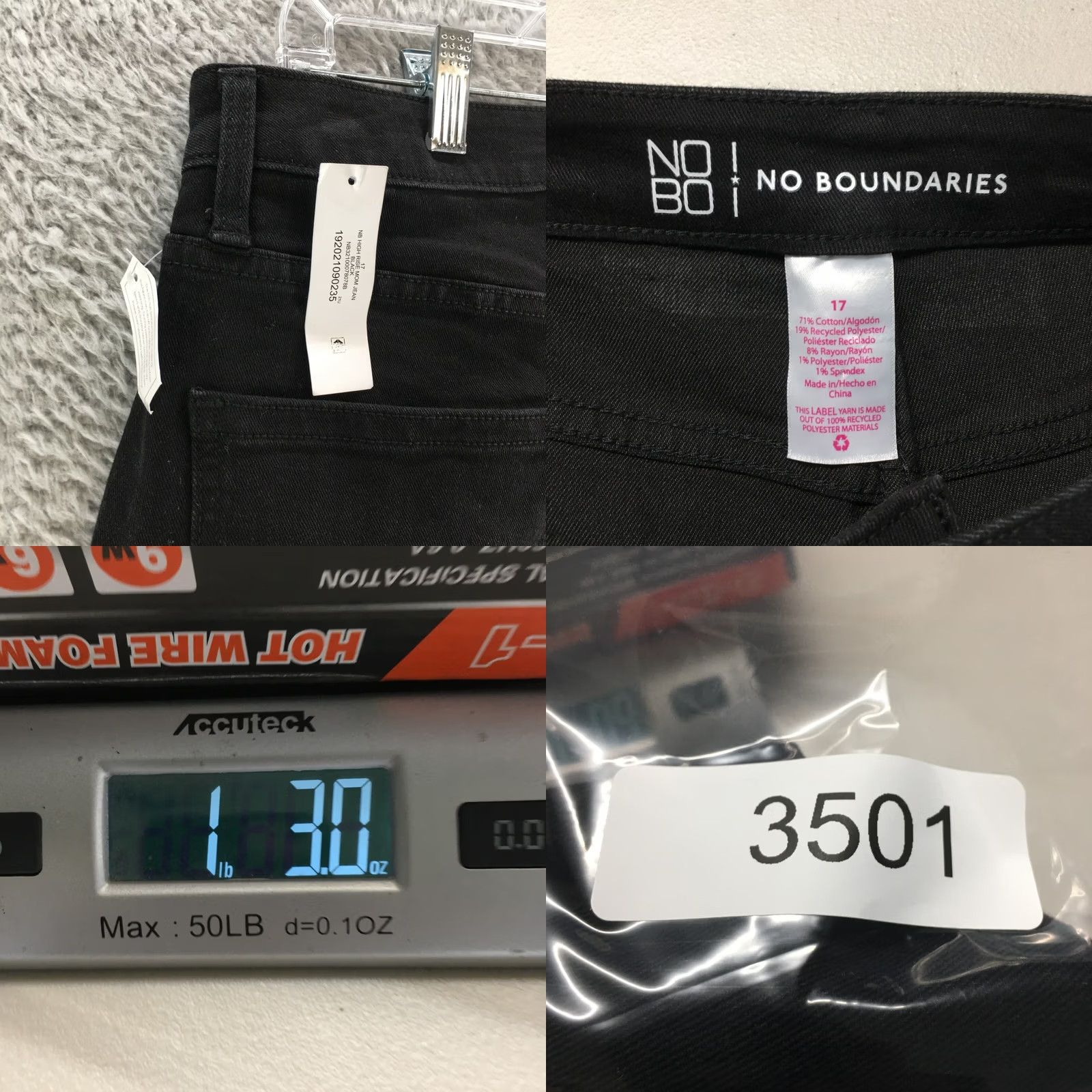 Vintage No Boundaries Capri Cropped Jeans Womens 17 Black High Rise Zip Fly 5 Pocket NEW Size 38" / US 16 / IT 52 - 9 Thumbnail