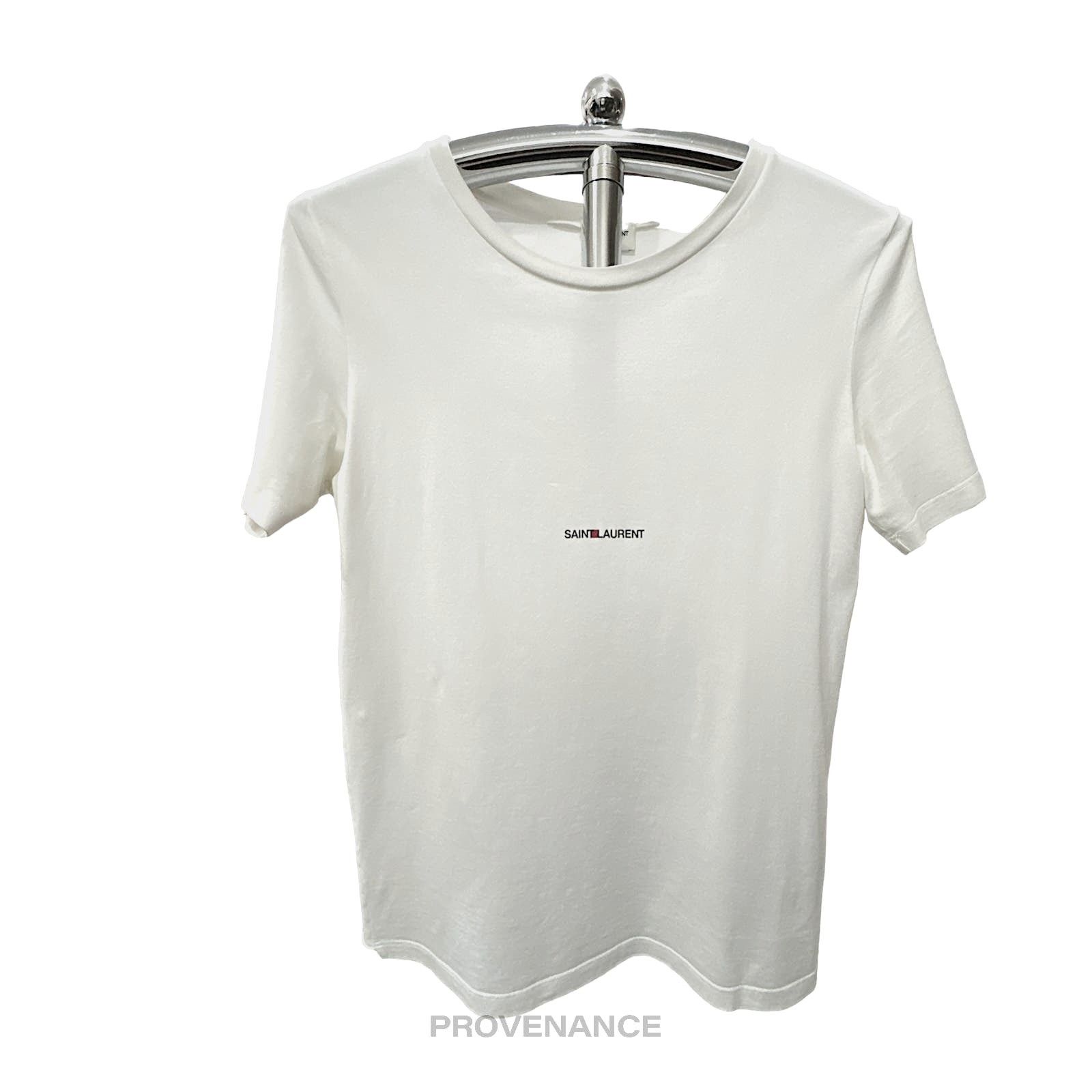 Saint Laurent Paris 🔴 Saint Laurent Paris SLP Logo T Shirt - White Size US XS / EU 42 / 0 - 1 Thumbnail