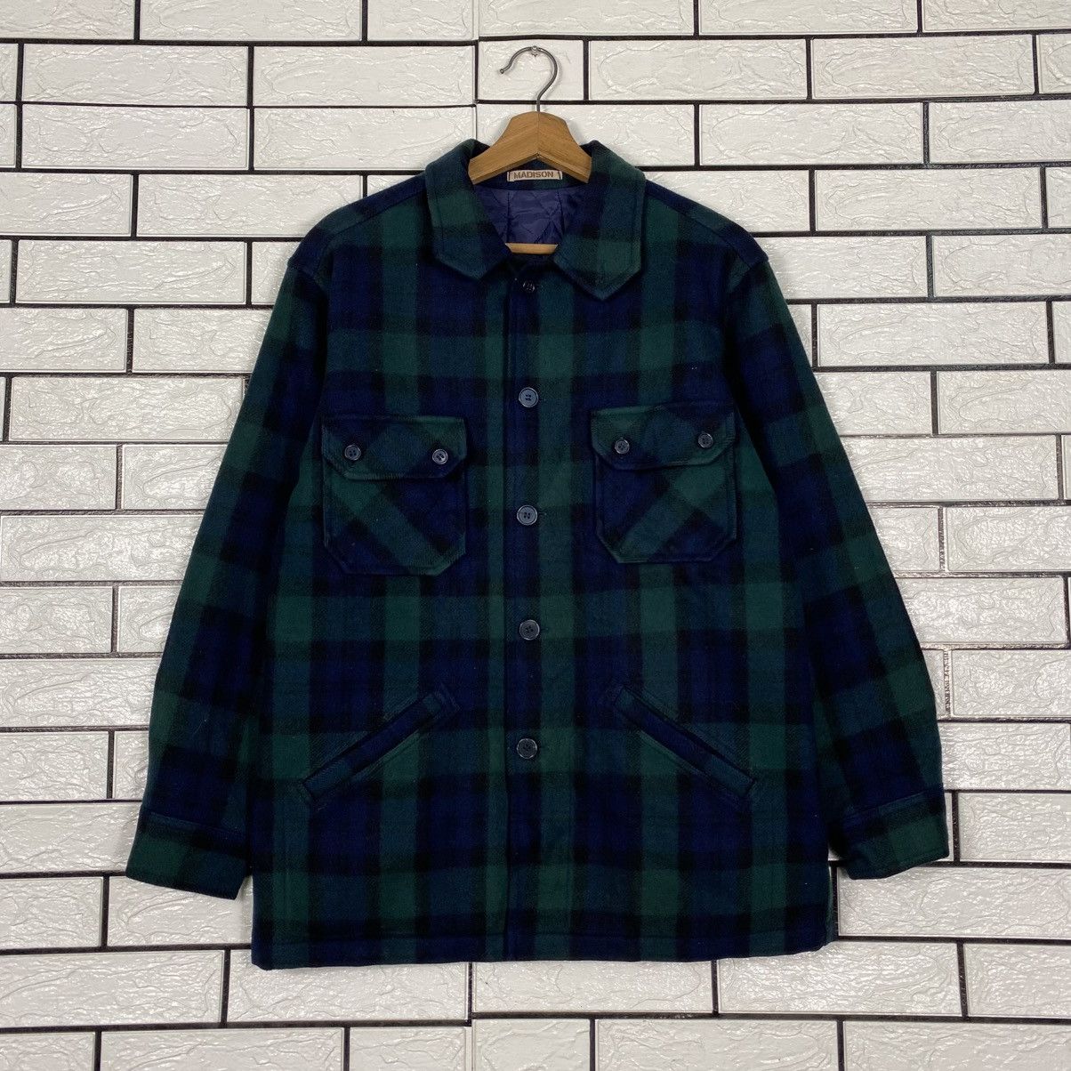 Issey Miyake Vintage Wool Chore Jacket Madison Tartan Design Check Size US L / EU 52-54 / 3 - 2 Thumbnail