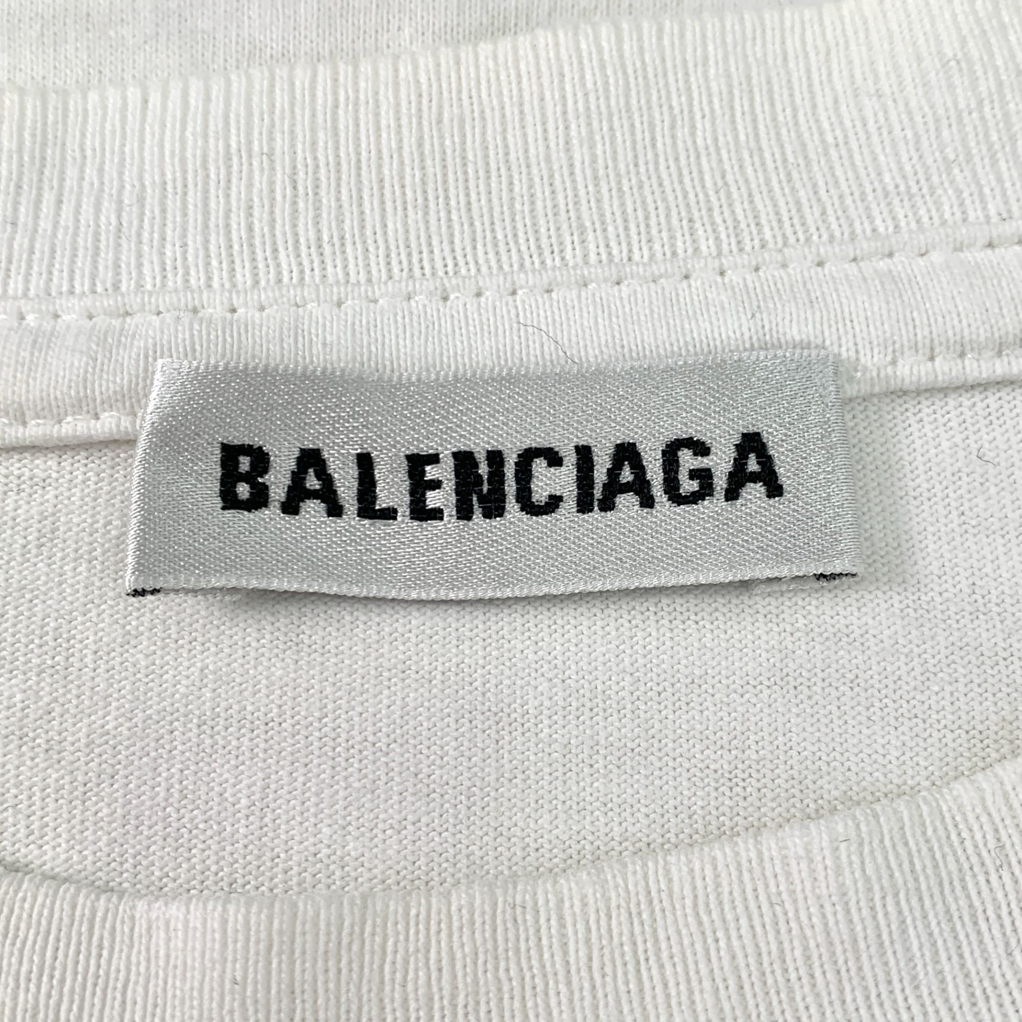 Balenciaga Balenciaga White Round-Neck Short-Sleeved T-Shirt Size S Size S / US 4 / IT 40 - 4 Thumbnail