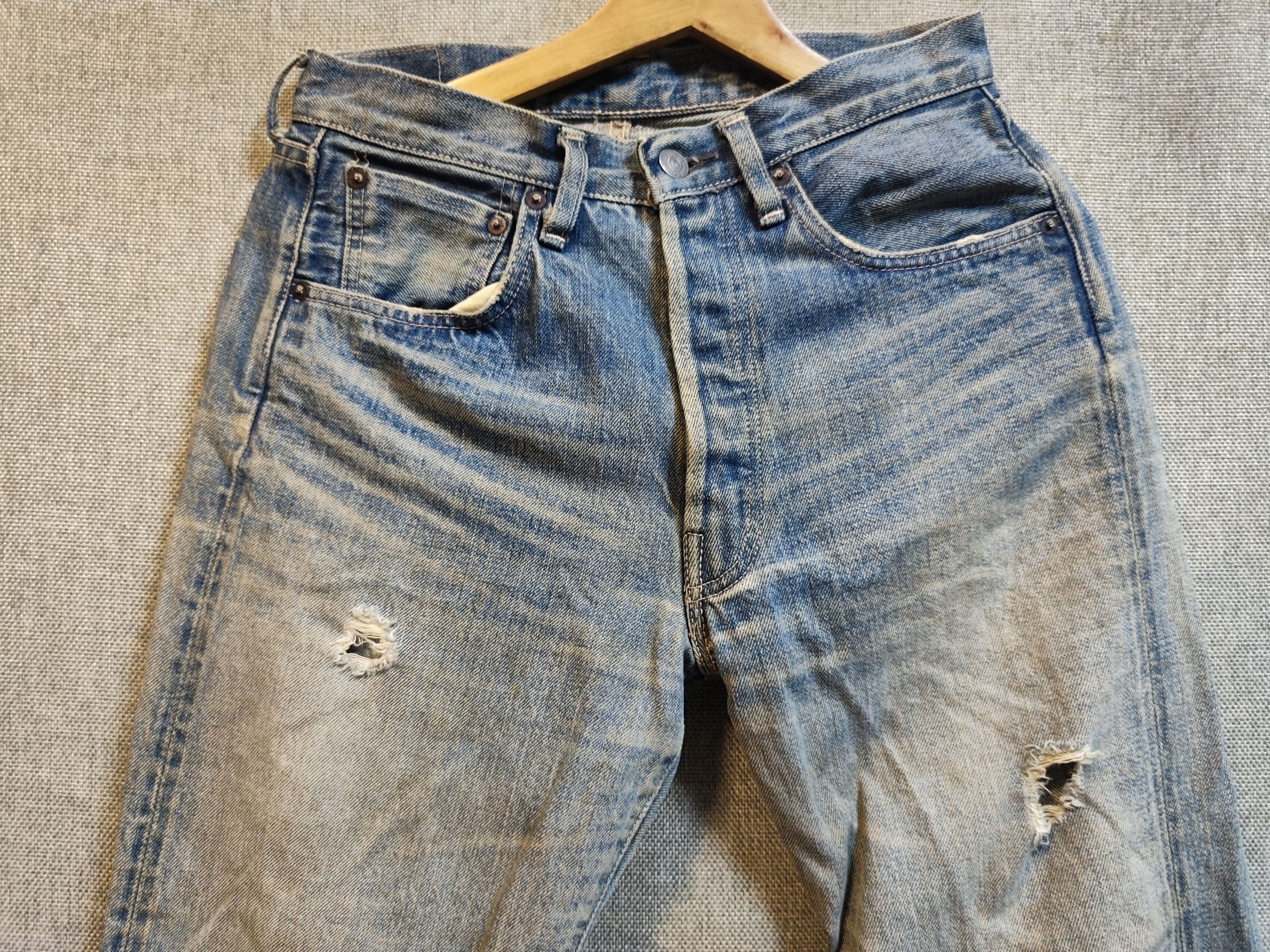 Levi's Vintage Levi’s LVC 1955 501XX Selvedge Denim Distressed Size US 29 - 3 Thumbnail
