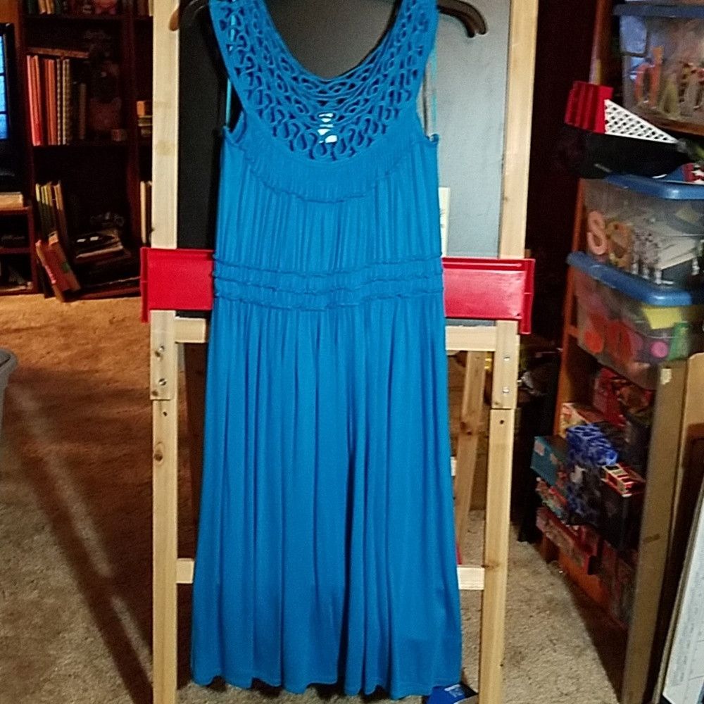 Other SANGRIA Small Royal Blue Gathered Dress Size S / US 4 / IT 40 - 1 Thumbnail