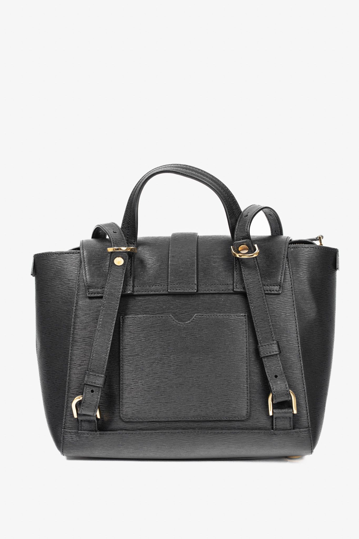 Other Senreve Midi Maestra Black Textured-Leather Backpack Size ONE SIZE - 4 Thumbnail