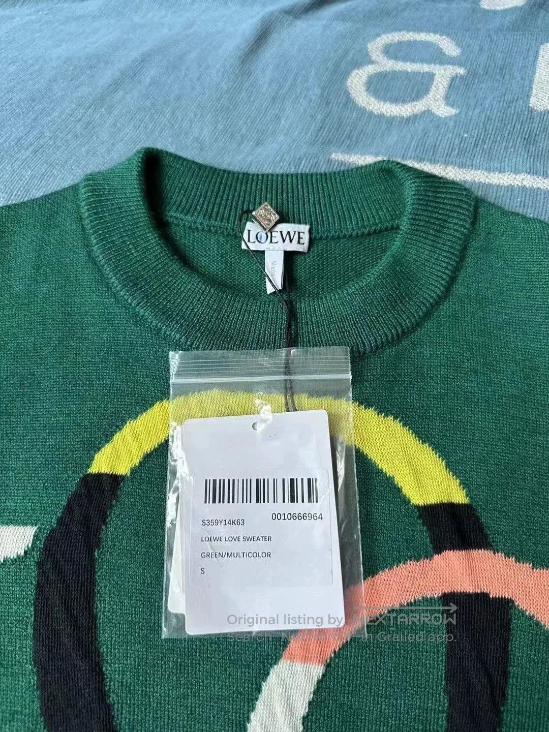 Loewe Loewe Green LOVE Print Sweater. Size US XS / EU 42 / 0 - 2 Thumbnail