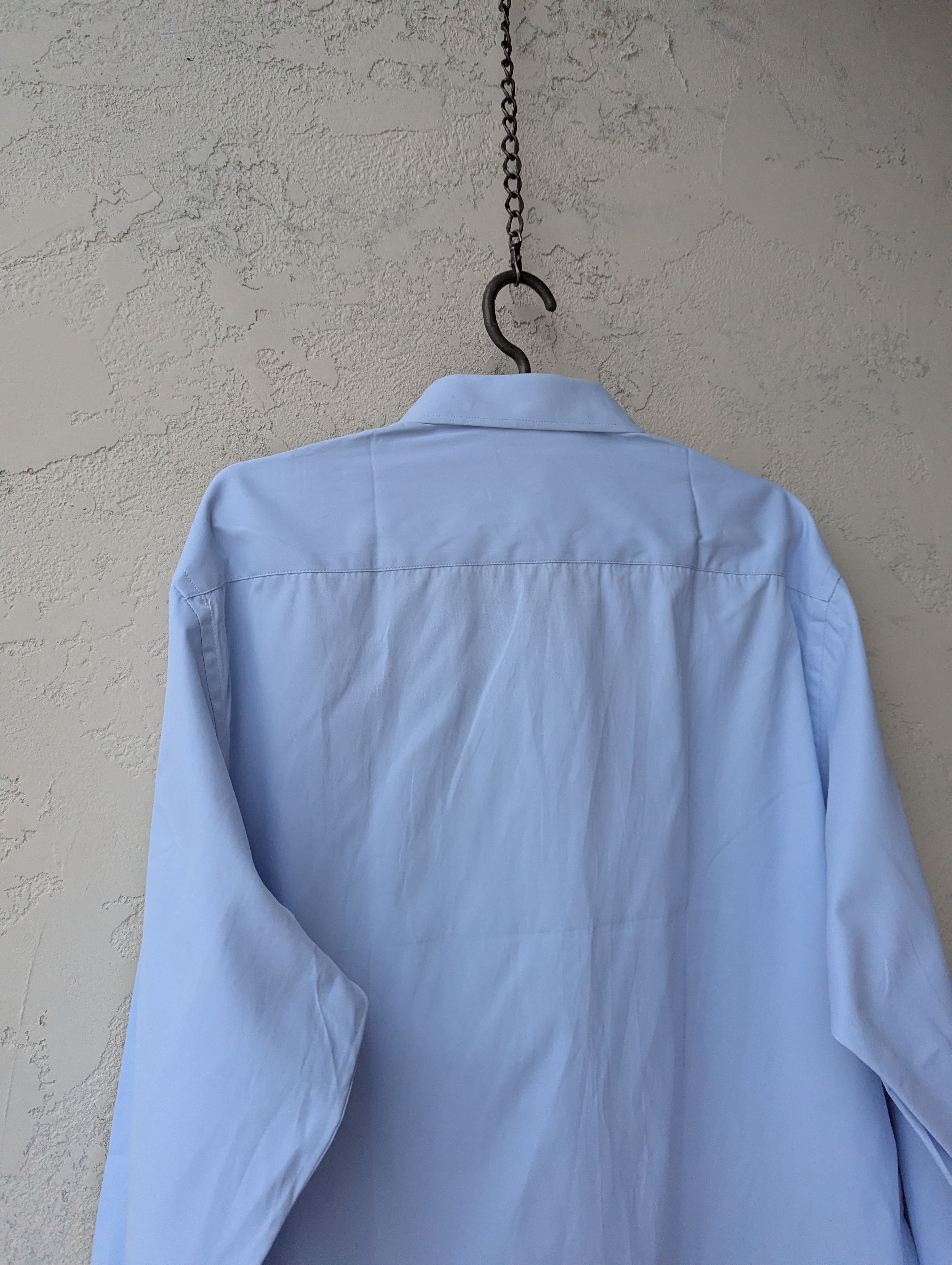 Playboy Playboy Vintage Light Blue Dress Shirt Subtle Bunny Logo Size US XXL / EU 58 / 5 - 15 Thumbnail