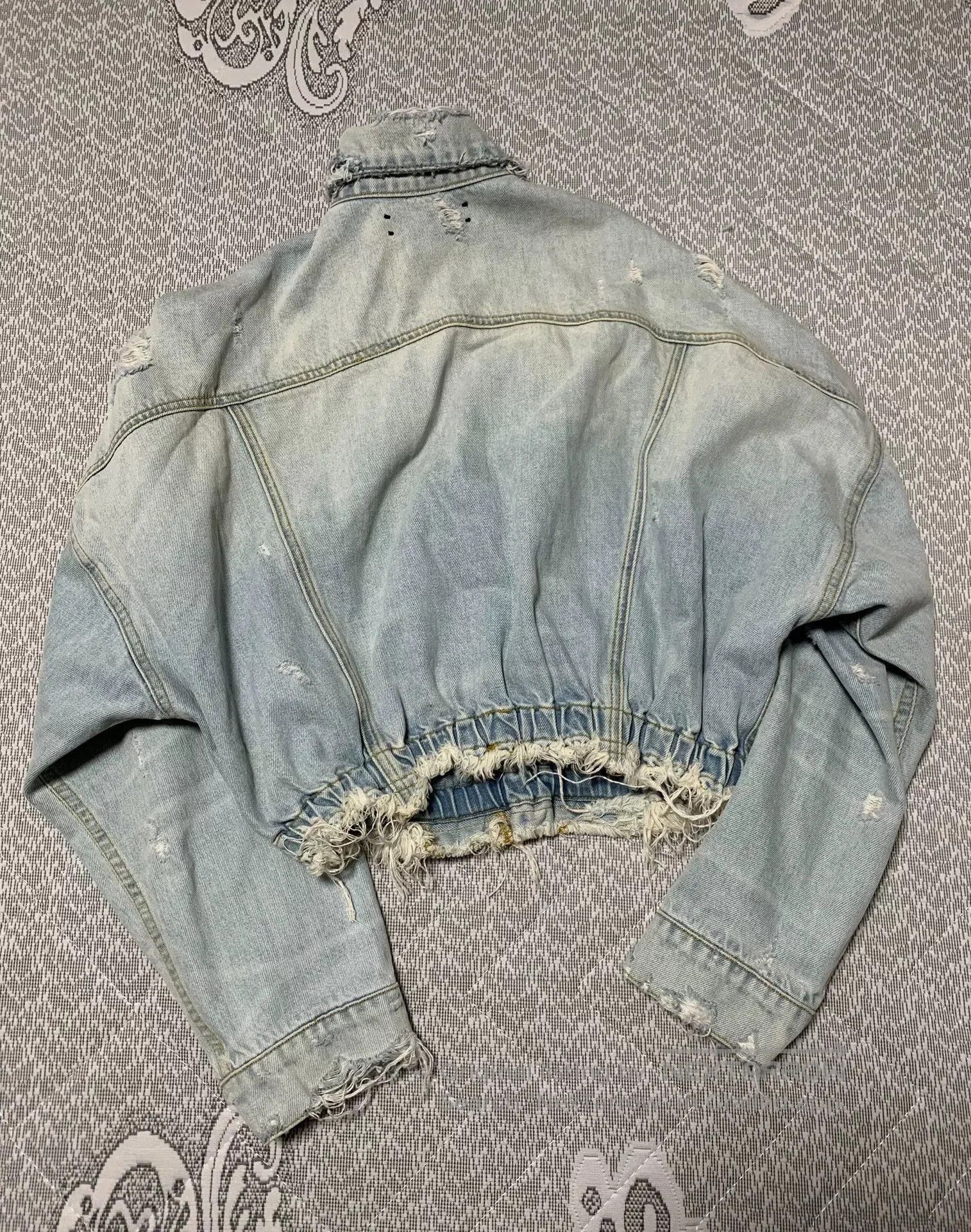 Amiri AMIRI Batwing Sleeve Distressed Denim Jacket. Size M / US 6-8 / IT 42-44 - 2 Thumbnail