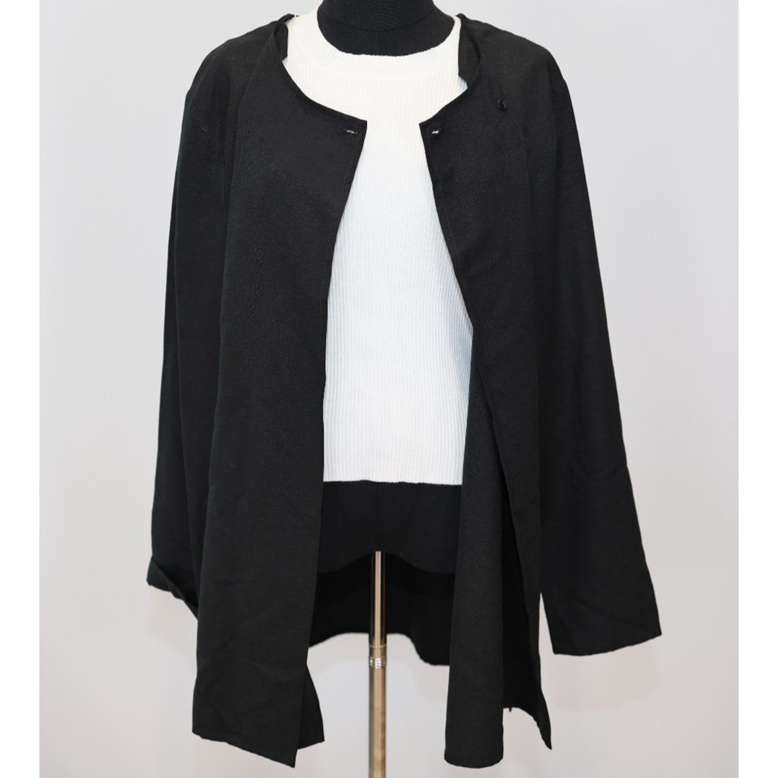 Eileen Fisher EILEEN FISHER Silk Georgette Crepe One Button Jacket Size L Size L / US 10 / IT 46 - 5 Thumbnail