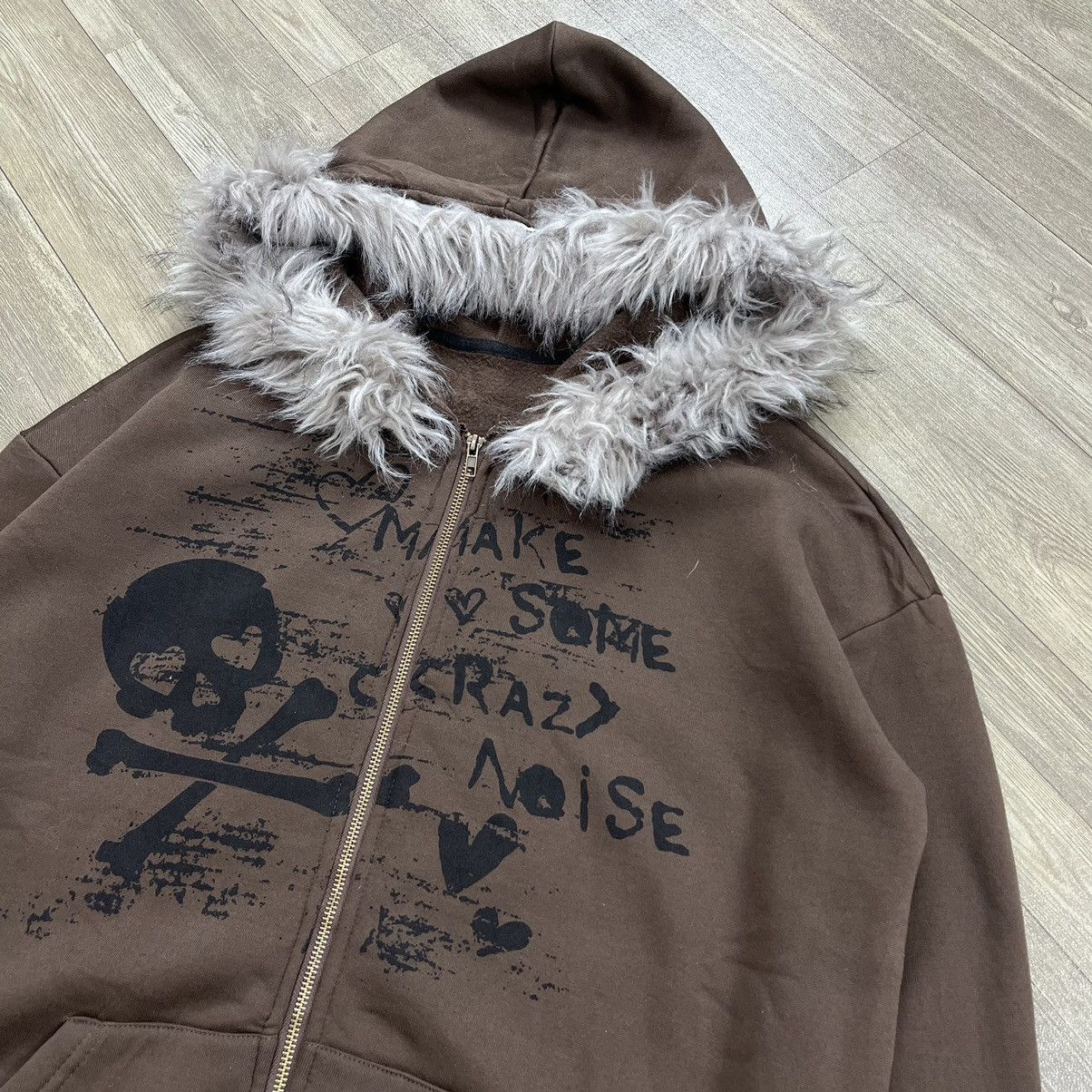 If Six Was Nine 2000s Shein Skulls Poem Fur Zip Hoodie I6was9 Lgb Style Size US M / EU 48-50 / 2 - 4 Thumbnail