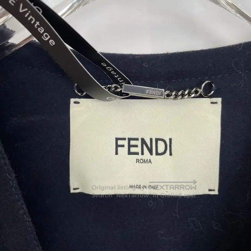 Fendi Fendi Black Wool Women's Jacket with Fur Details . Size M / US 6-8 / IT 42-44 - 5 Thumbnail