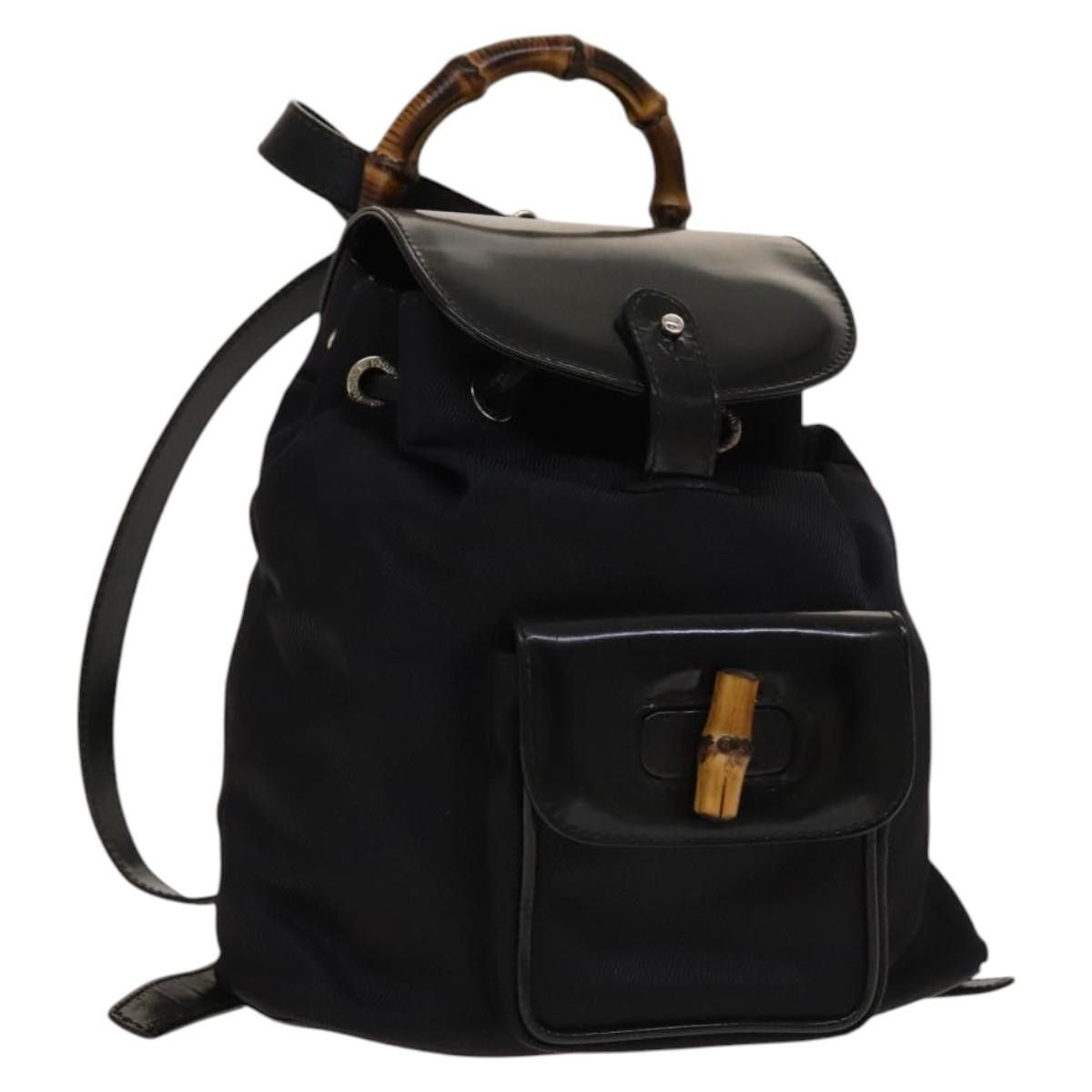Gucci Gucci Vintage Bamboo Backpack Canvas and Leather Size ONE SIZE - 1 Thumbnail