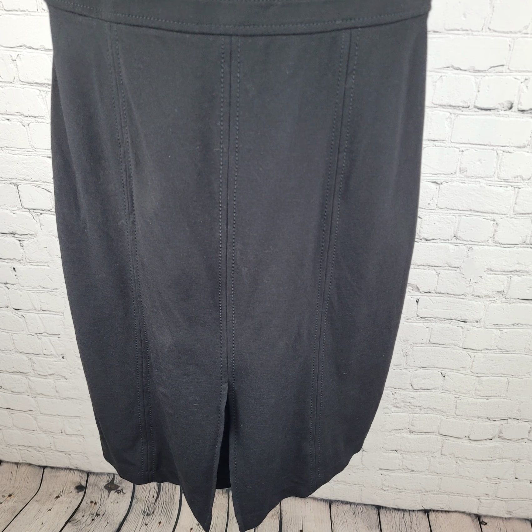 Talbots TALBOTS Black Sleeveless Sheath Dress 10P Stretch Zip Knee Length Womens Classic Size L / US 10 / IT 46 - 6 Thumbnail
