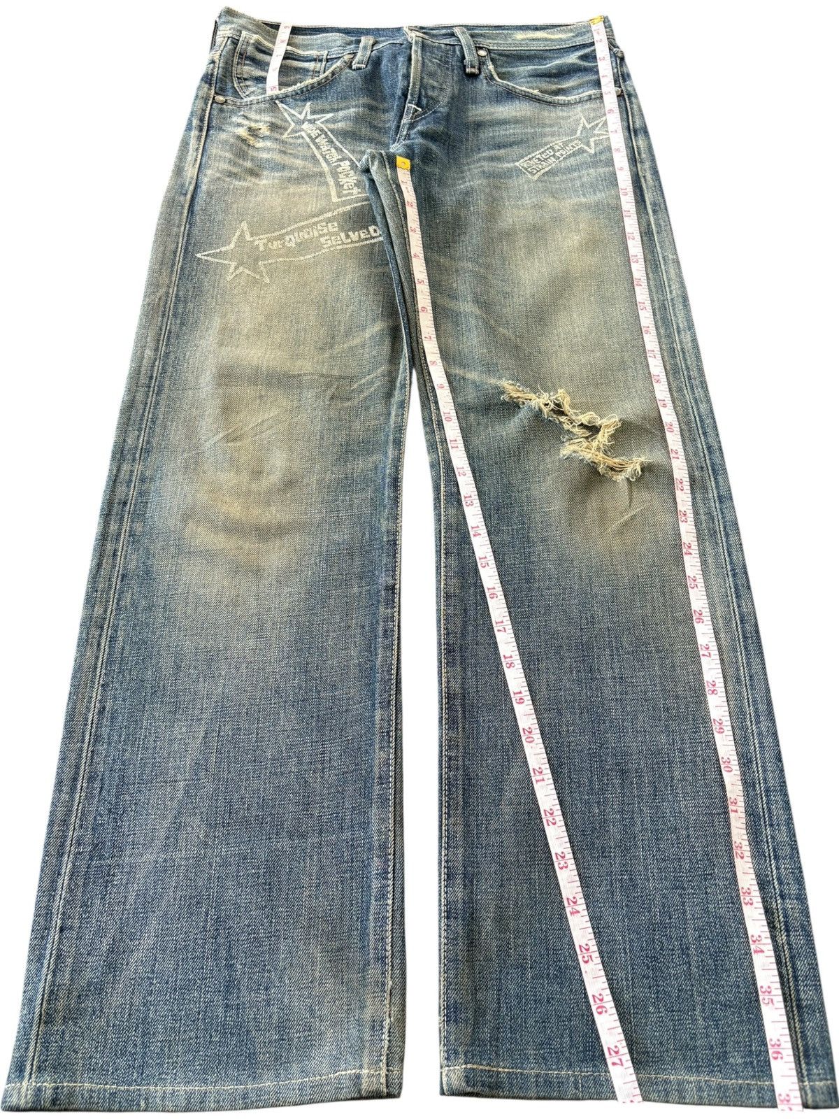 Levi's Vintage 90s Levis 805 Special Turquoise Selvedge Loose Jeans Size US 28 / EU 44 - 11 Thumbnail