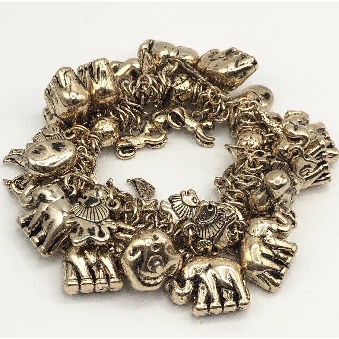 Other NEW Jungle Safari Elephant Lion Tiger Giraffe Gold Stretch C Size ONE SIZE - 1 Thumbnail