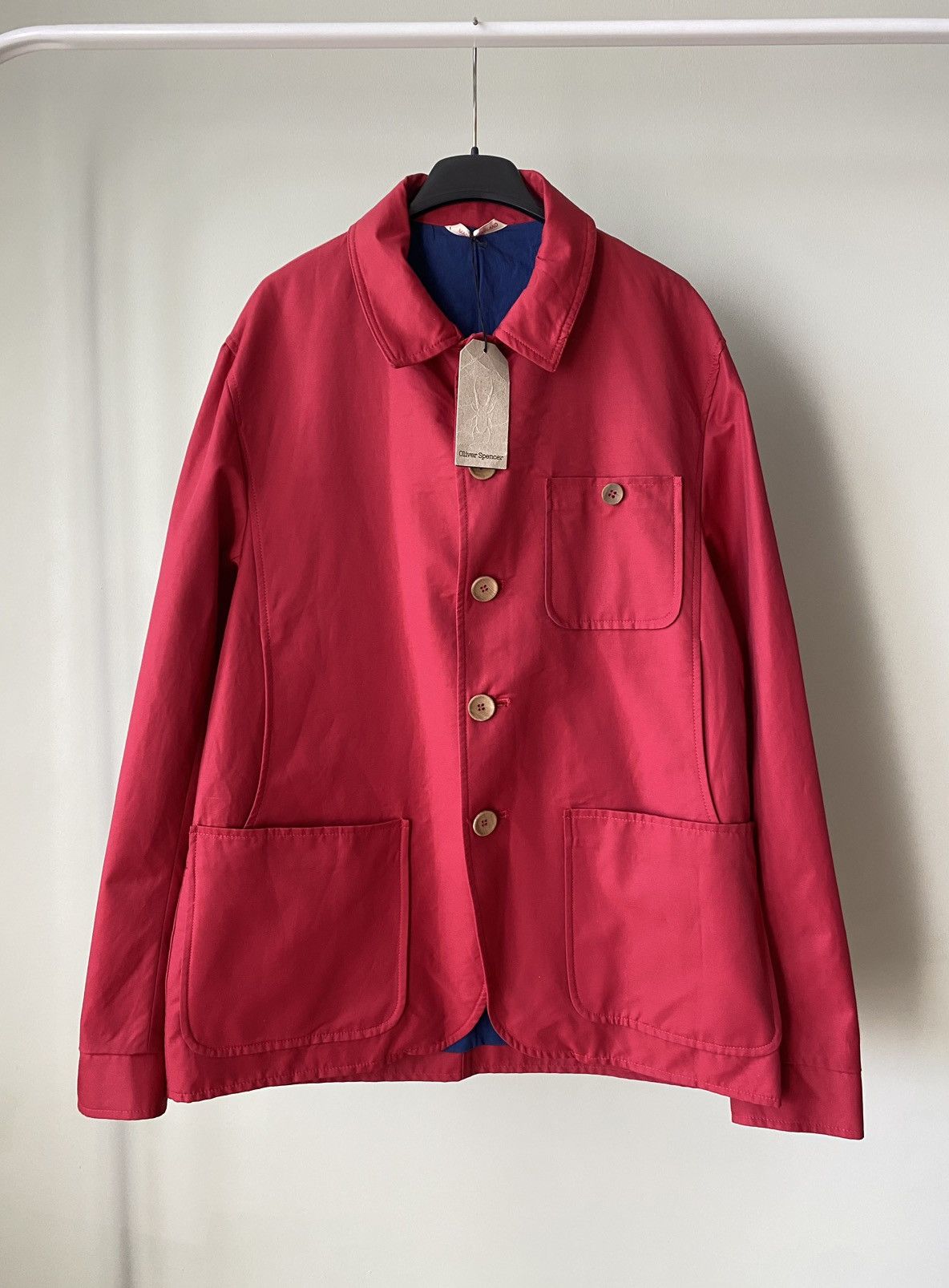 image of Oliver Spencer By Honey May Ss14 Sample Navigator Jacket in Red, Men's (Size Medium)