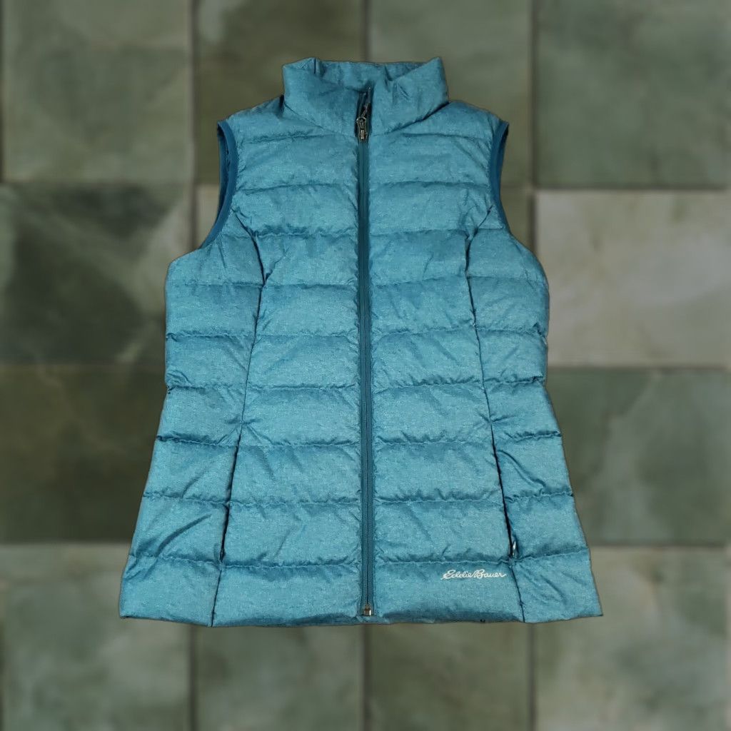 Eddie Bauer Eddie Bauer EB650 Puffer Vest Womens Small Blue Down Full Zip Pockets Mock Neck Size S / US 4 / IT 40 - 1 Thumbnail