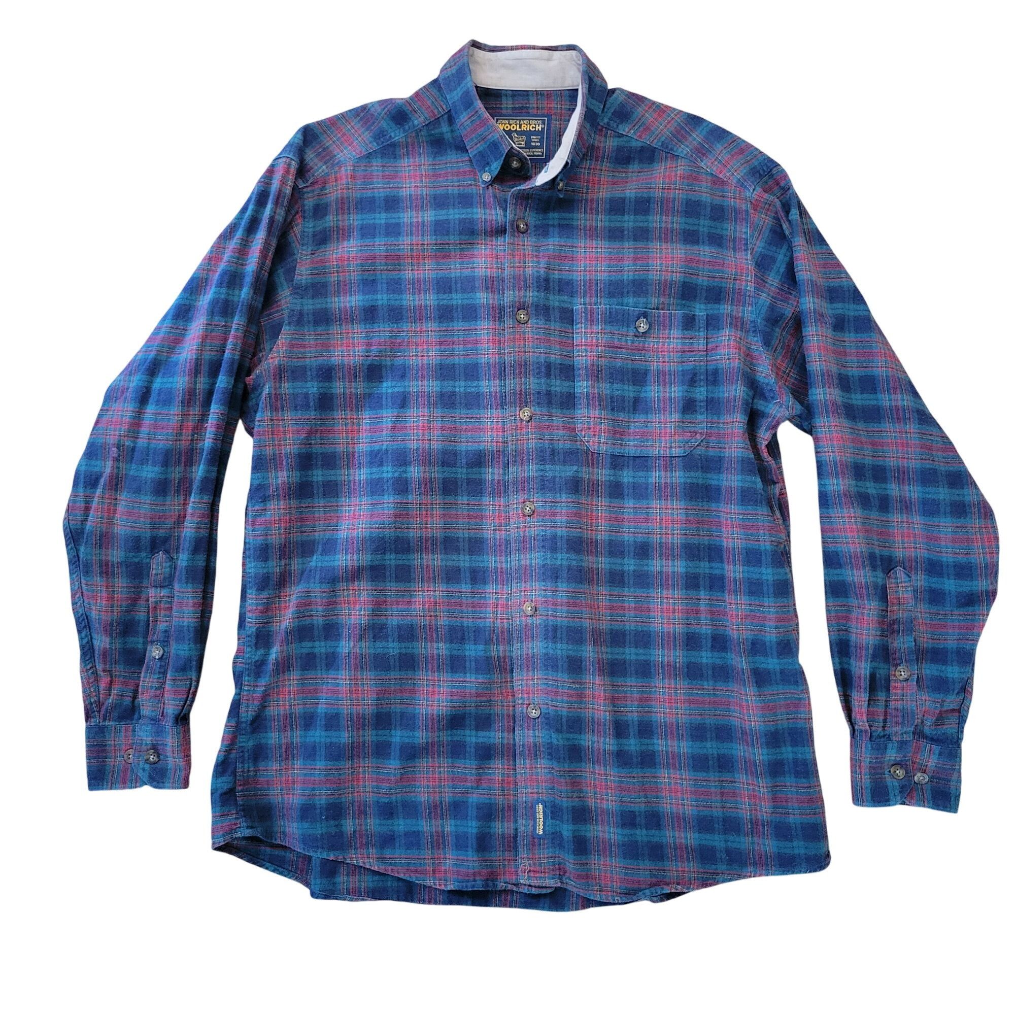 Woolrich Woolen Mills Woolrich L Plaid Button Up Flannel Shirt Green Red Plaid Cot Size US L / EU 52-54 / 3 - 1 Thumbnail
