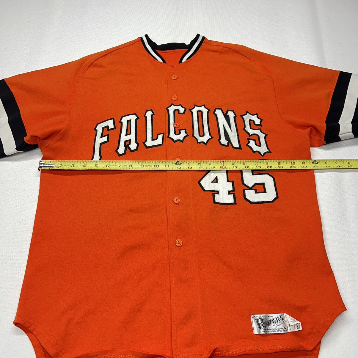 Vintage VTG Powers Baseball Jersey Orange Falcons 45 Athletic Retro Size US M / EU 48-50 / 2 - 17 Thumbnail