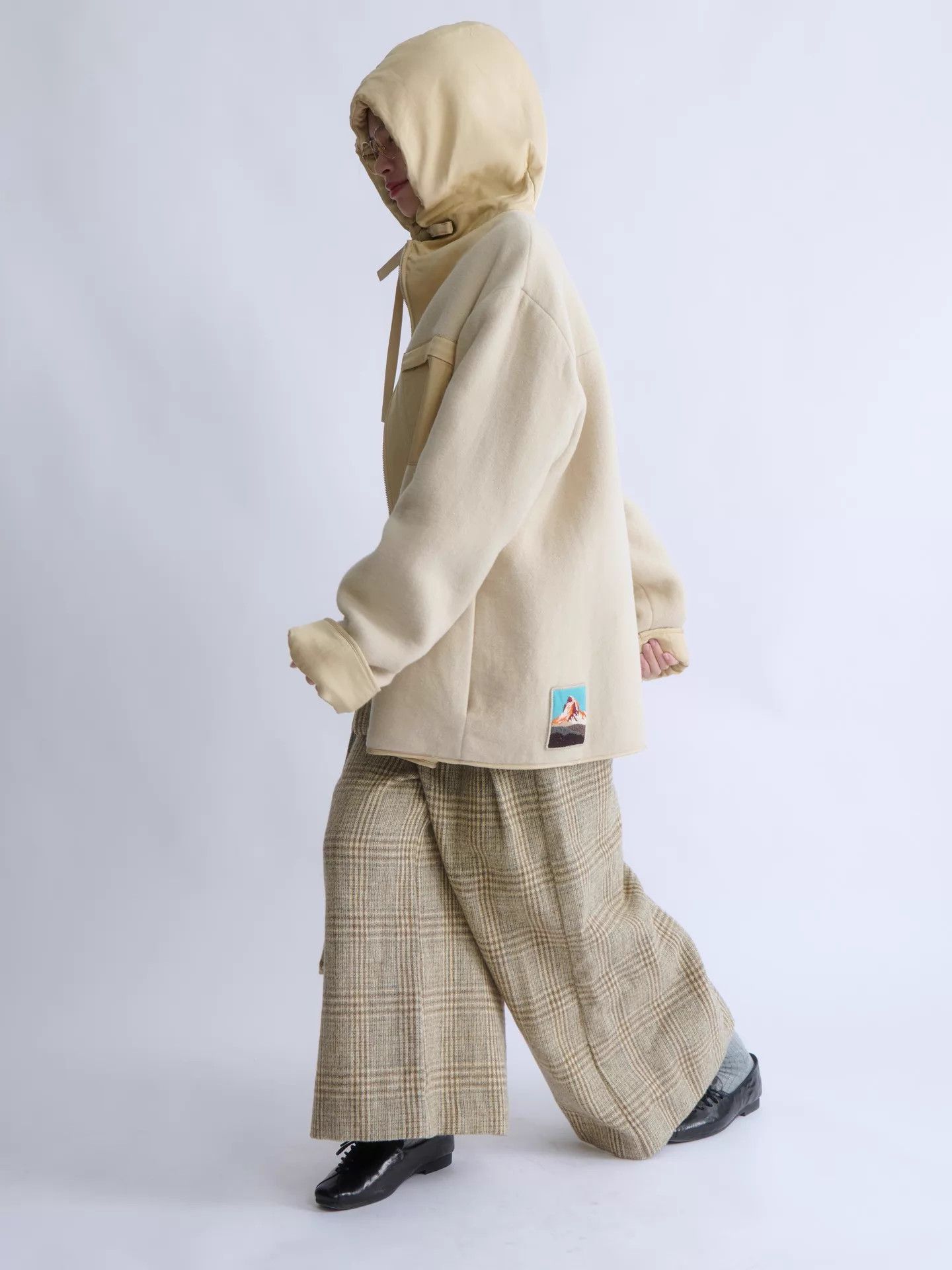 Jil Sander JIL SANDER+ Men’s Beige Double Face Wool Hooded Jacket Size US M / EU 48-50 / 2 - 3 Thumbnail