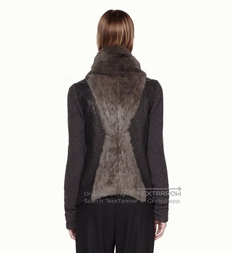 Helmut Lang HELMUT LANG Rabbit Fur Sheepskin Patchwork Knit Jacket Size S / US 4 / IT 40 - 8 Thumbnail