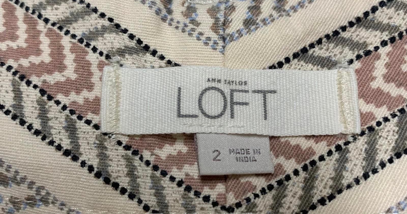 Other LOFT Women's Sz 2 Neutral Beige Vertical Striped Shorts Size 26" / US 2 / IT 38 - 2 Thumbnail