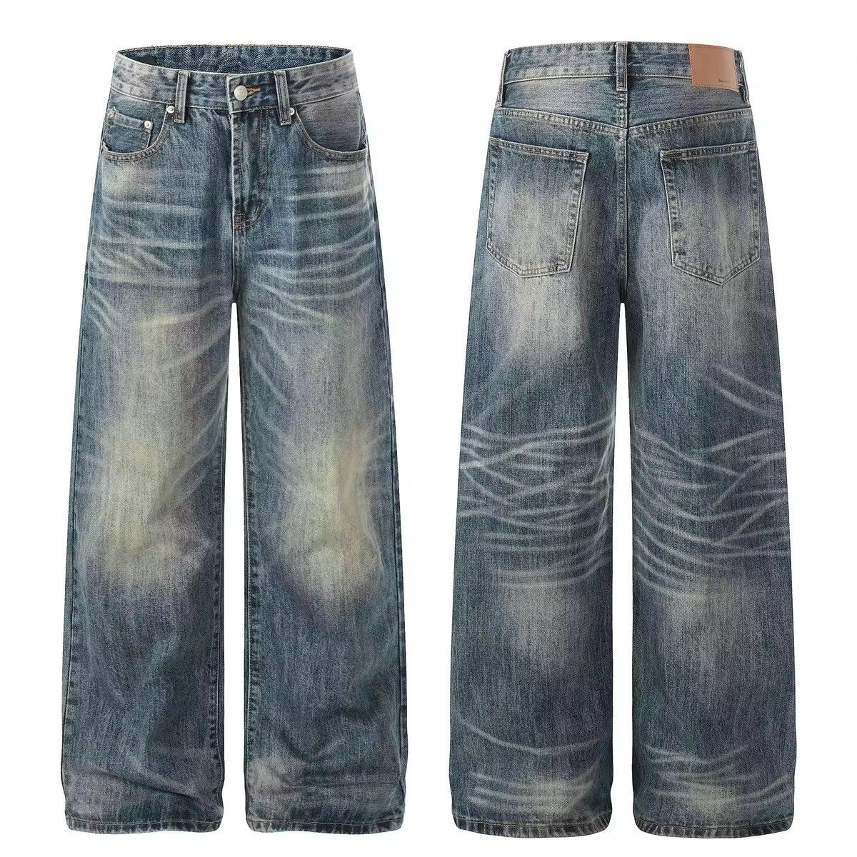 Vintage Men's loose wide-leg street distressed scimitar jeans Size US 29 - 1 Thumbnail